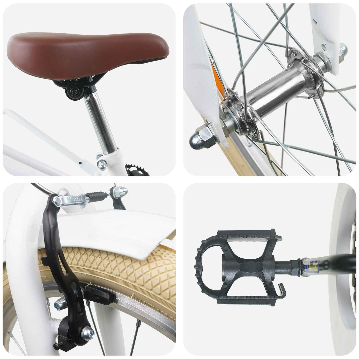 Kids Bike 24'' for 8-12 Years Old White