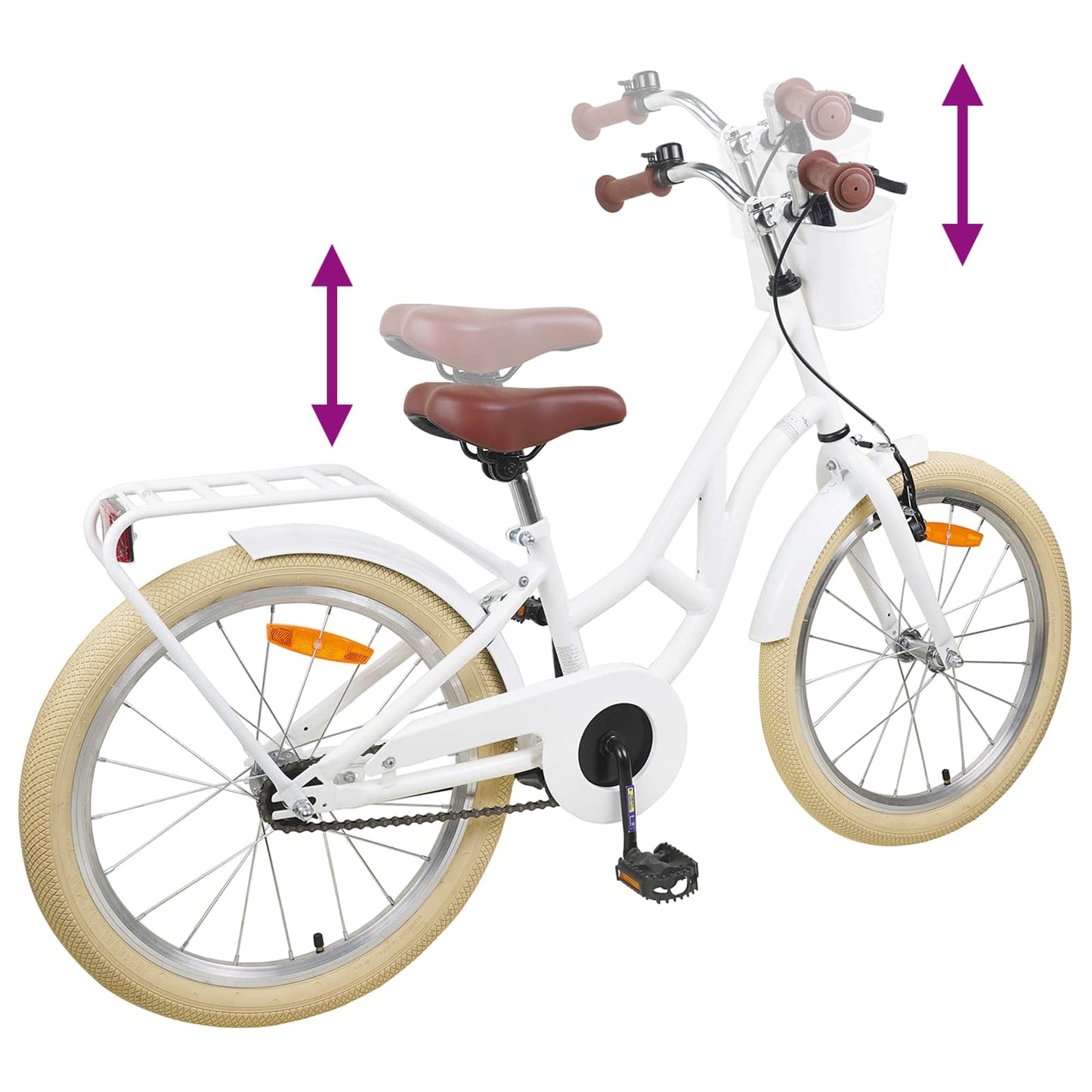 Kids Bike 24'' for 8-12 Years Old White