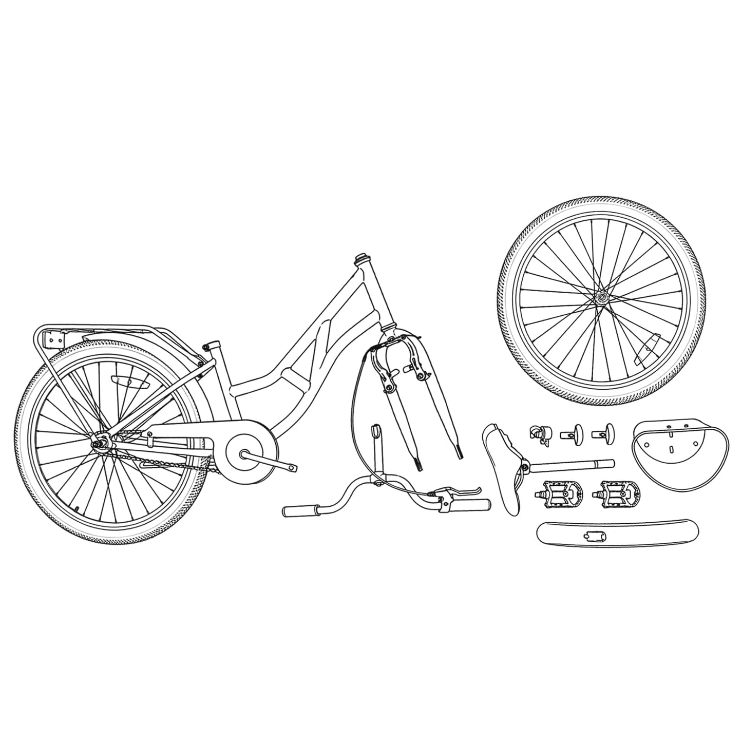 Kids Bike 24'' for 8-12 Years Old White
