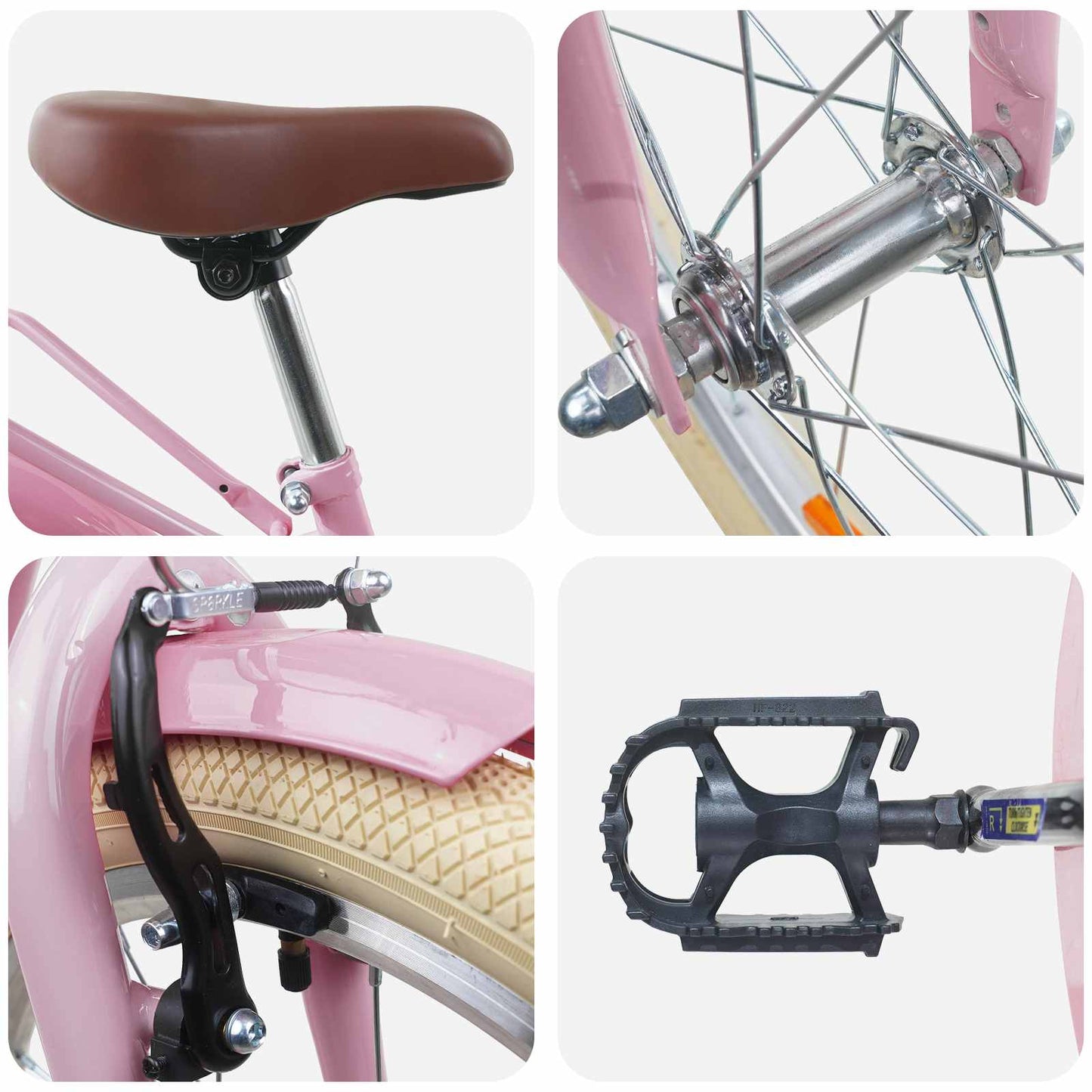 Kids Bike 24'' for 8-12 Years Old Light Pink