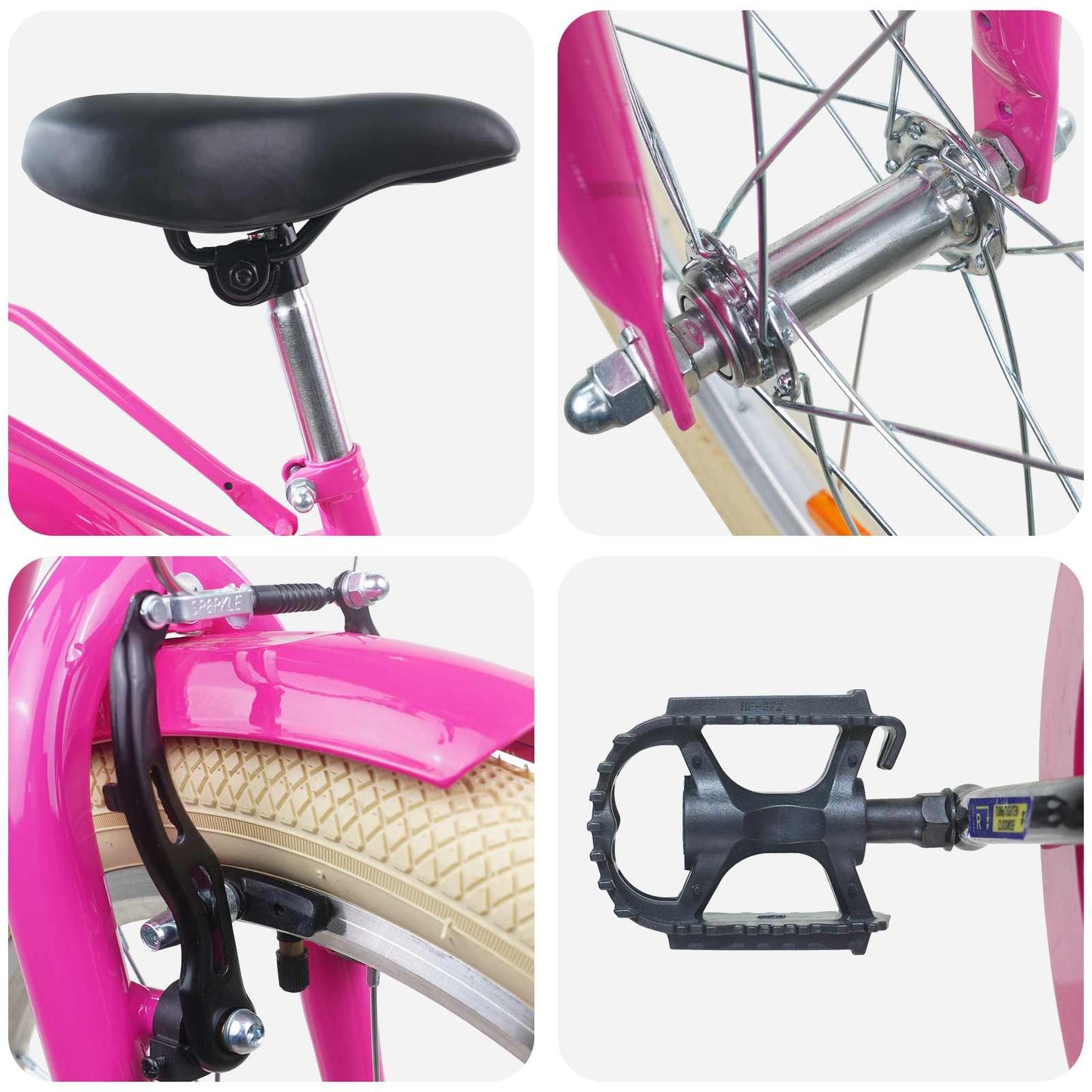 Kids Bike 24'' for 8-12 Years Old Dark Pink