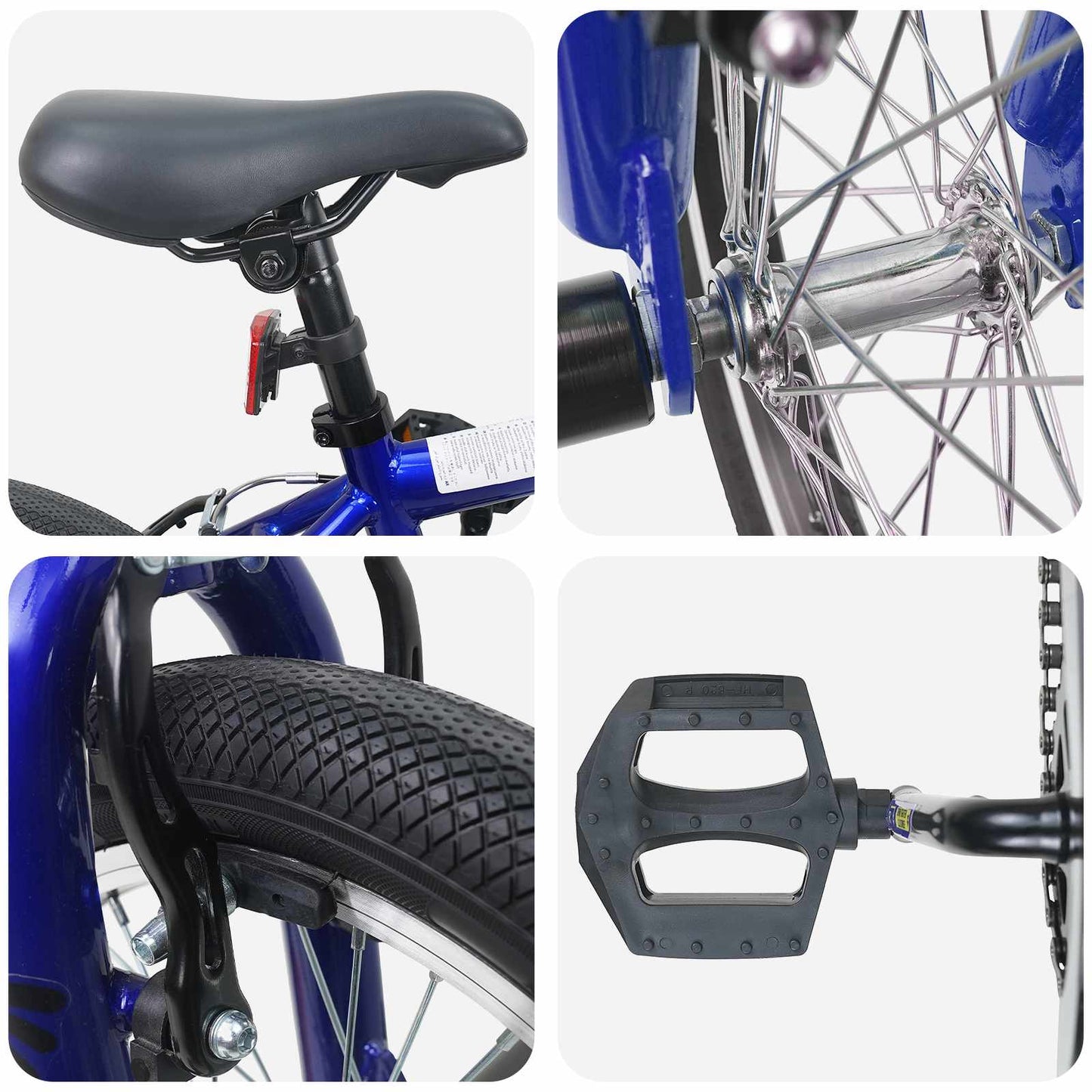 BMX Bike 16 Inches for 5-8 Years Old Dark Blue
