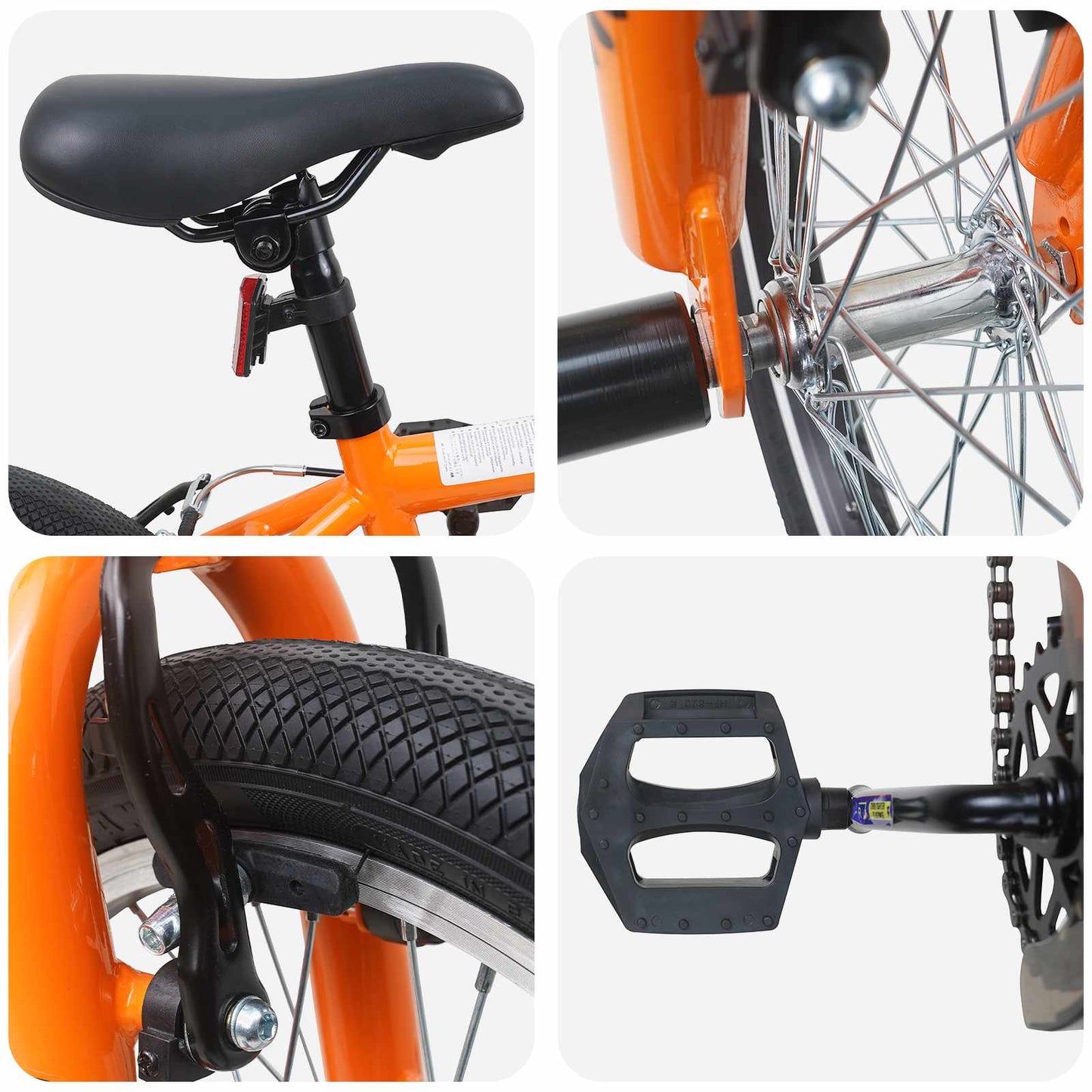 BMX Bike 16 Inches for 5-8 Years Old Orange