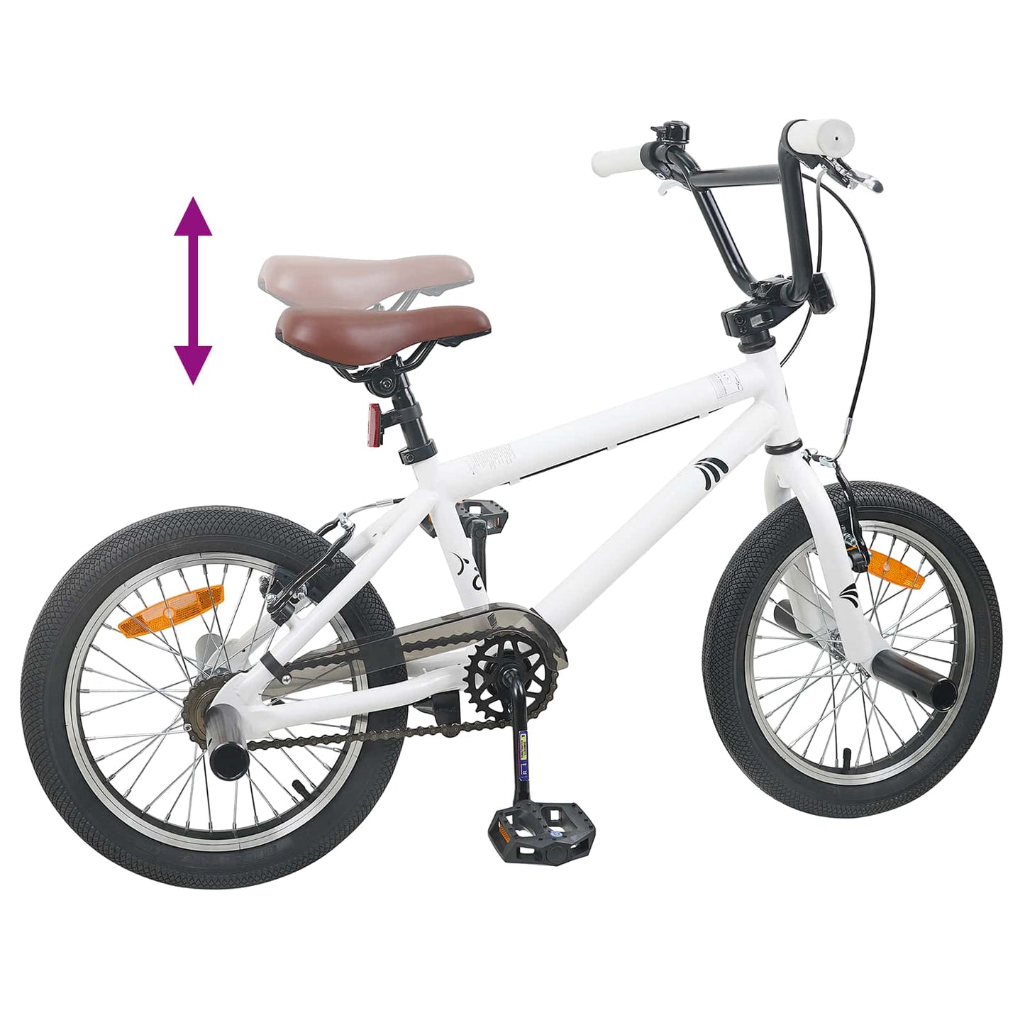 BMX Bike 18 Inches for 7-10 Years Old White