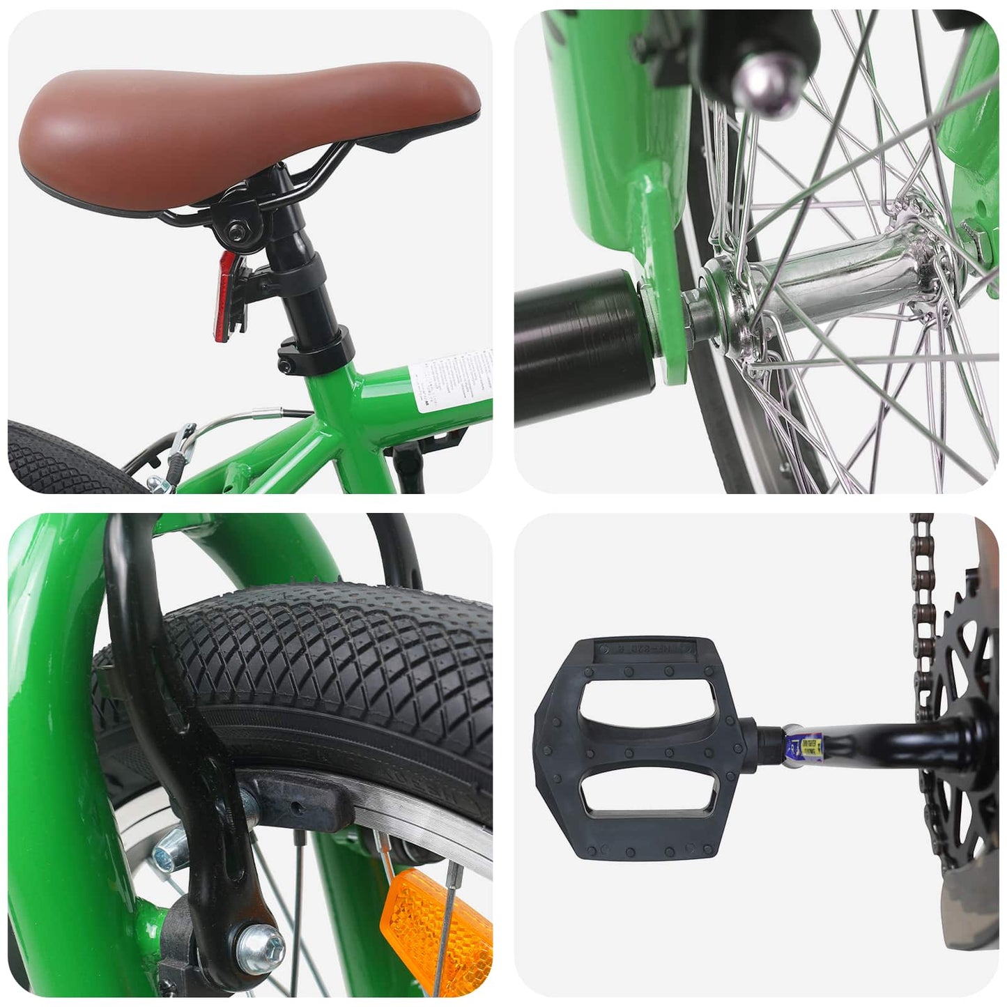 BMX Bike 16 Inches for 5-8 Years Old Green