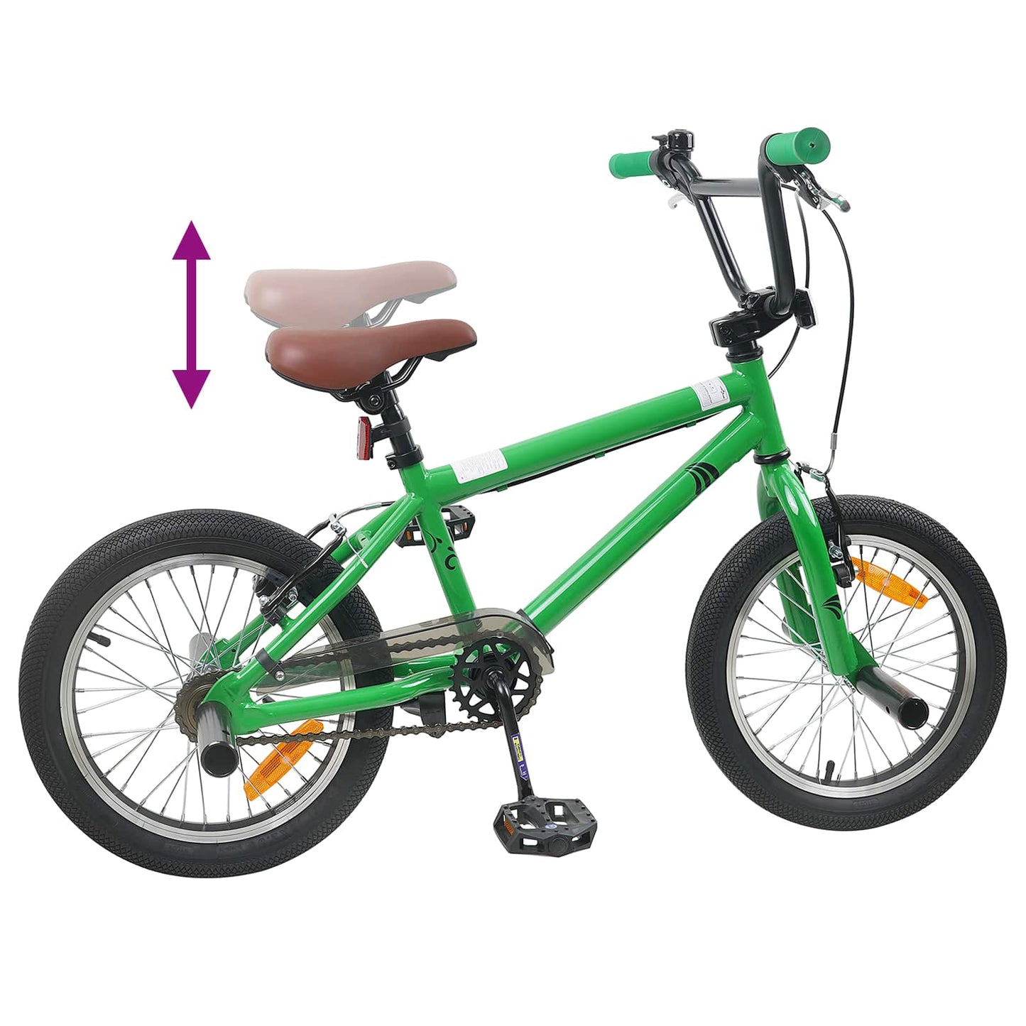 BMX Bike 18 Inches for 7-10 Years Old Green