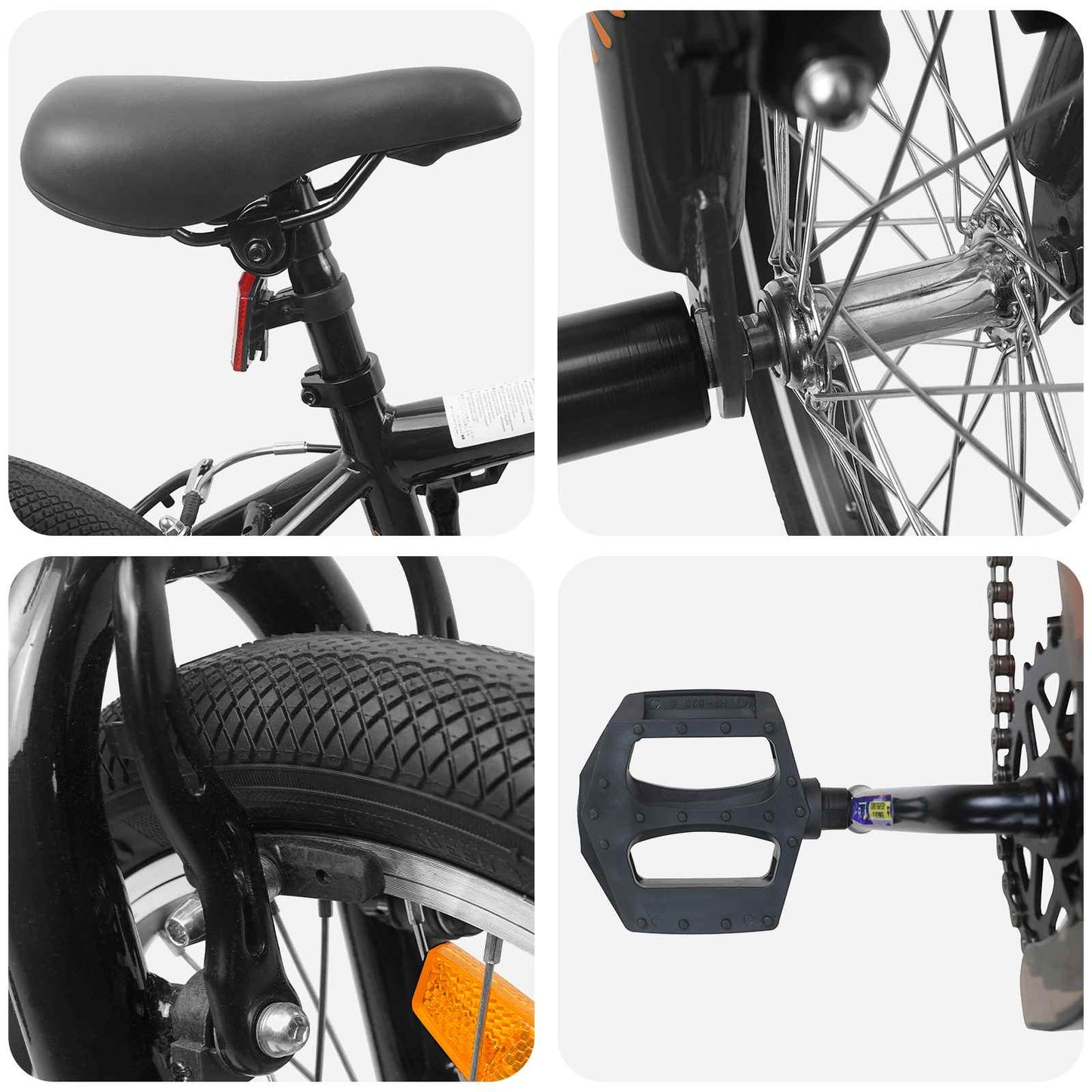 BMX Bike 18 Inches for 7-10 Years Old Black