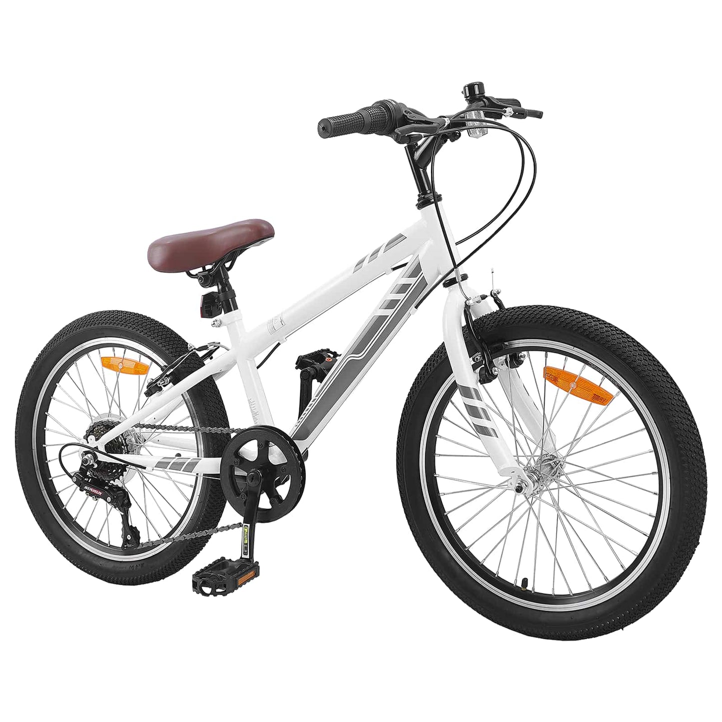 Mountain Bike 24'' 6-Speed for 8-12 Years Old White