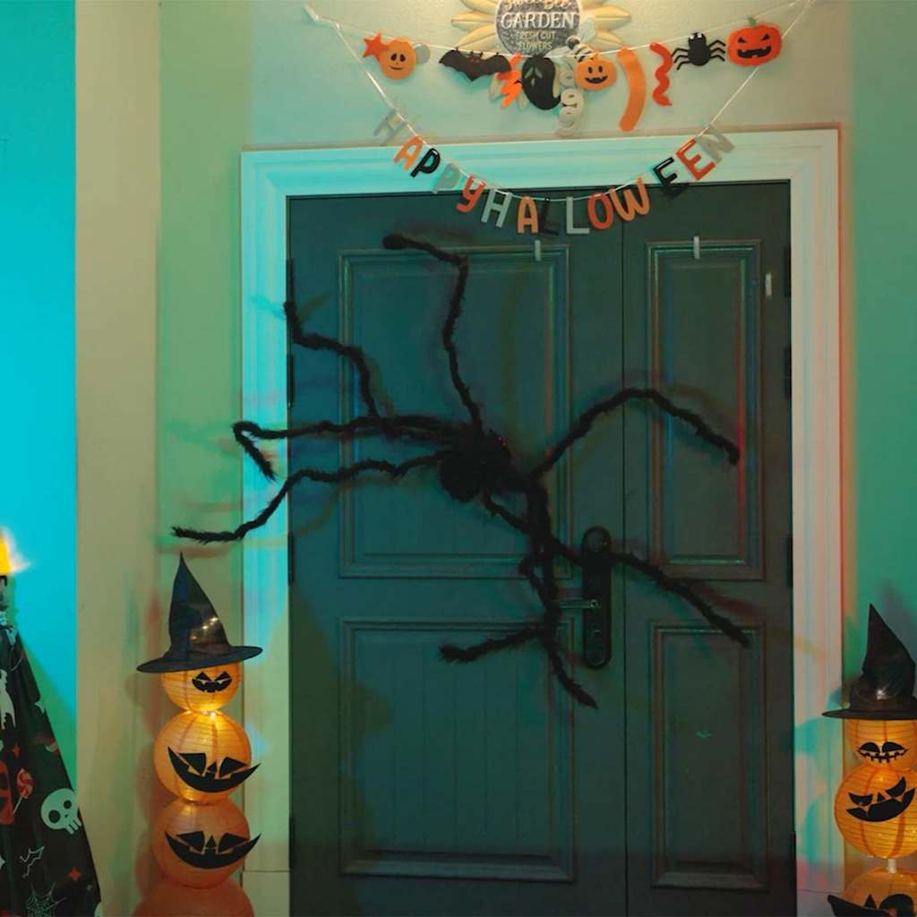 Halloween Spider Decoration 3 pcs Black 200 cm Polyester