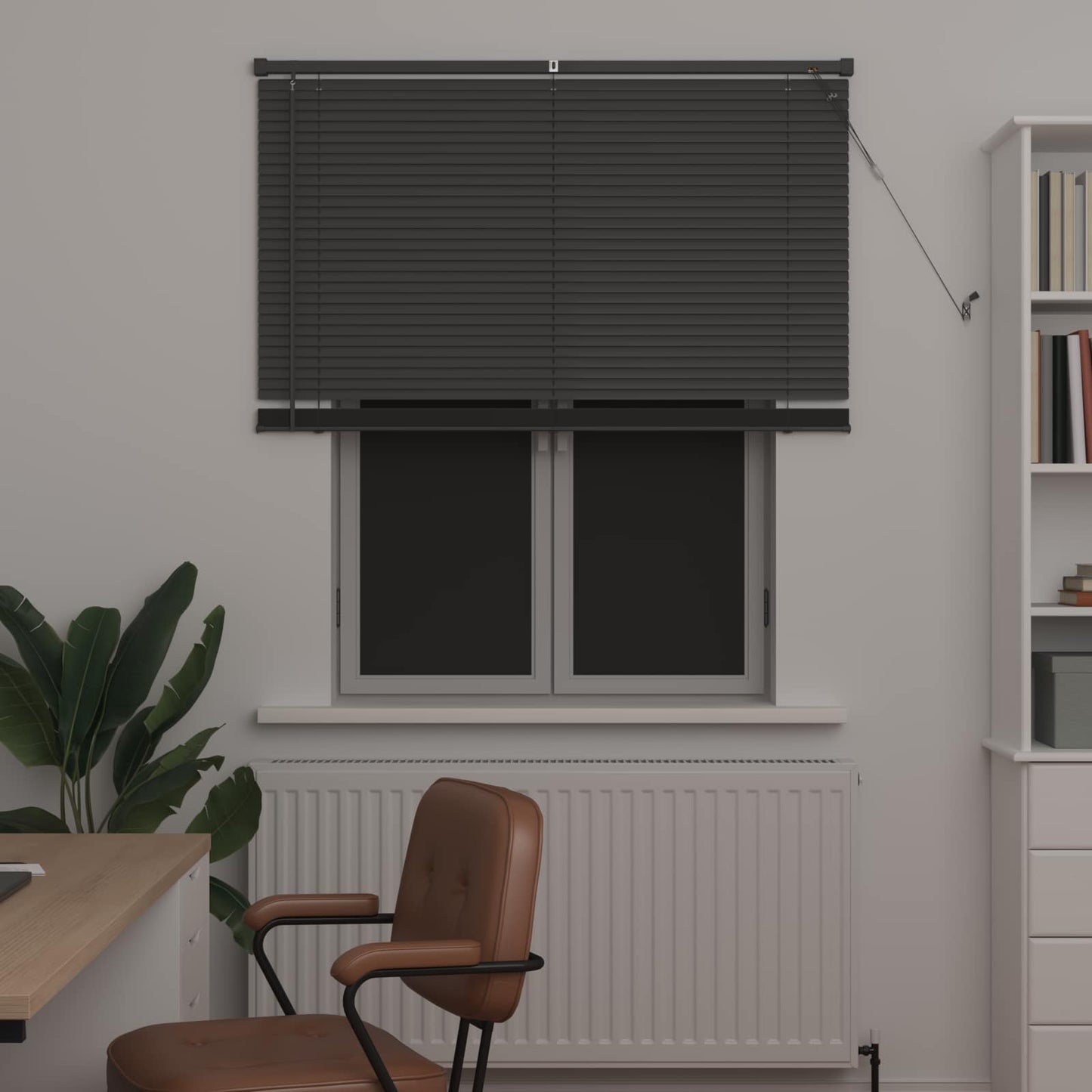 Venetian Blind Silver Grey 150 x 110 cm 25 mm PVC
