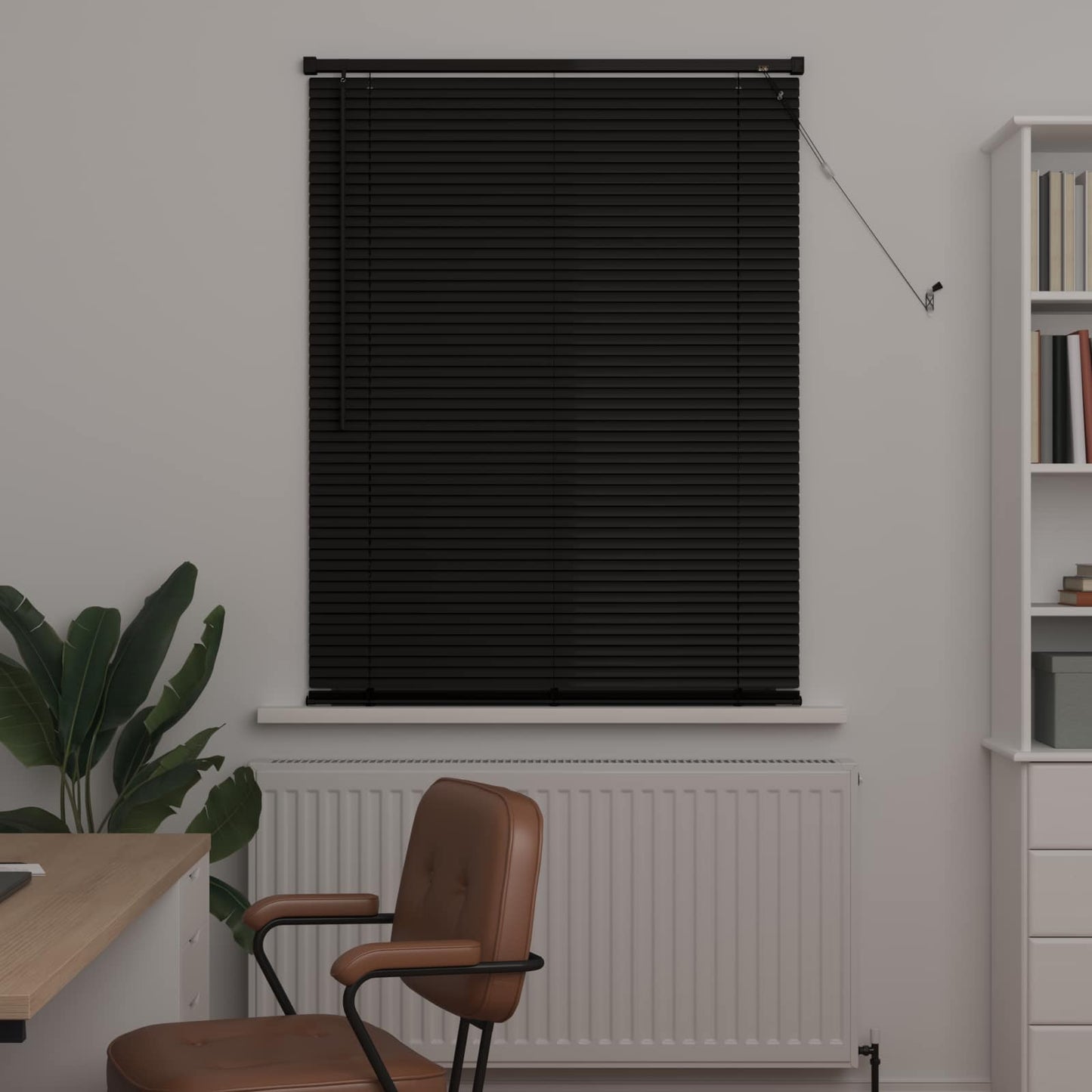 Venetian Blind Black 150 x 100 cm 25 mm PVC