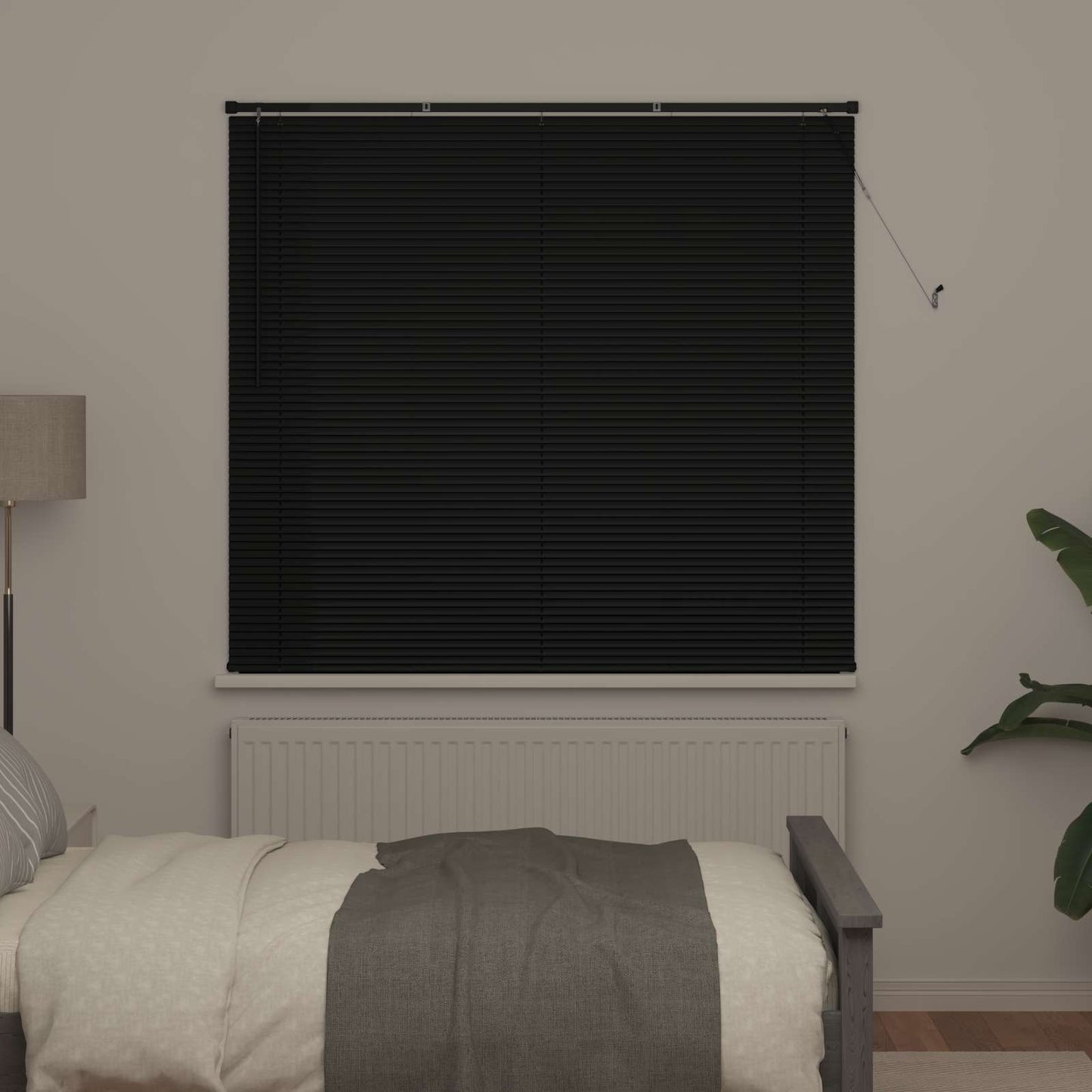 Venetian Blind Black 150 x 130 cm 25 mm PVC