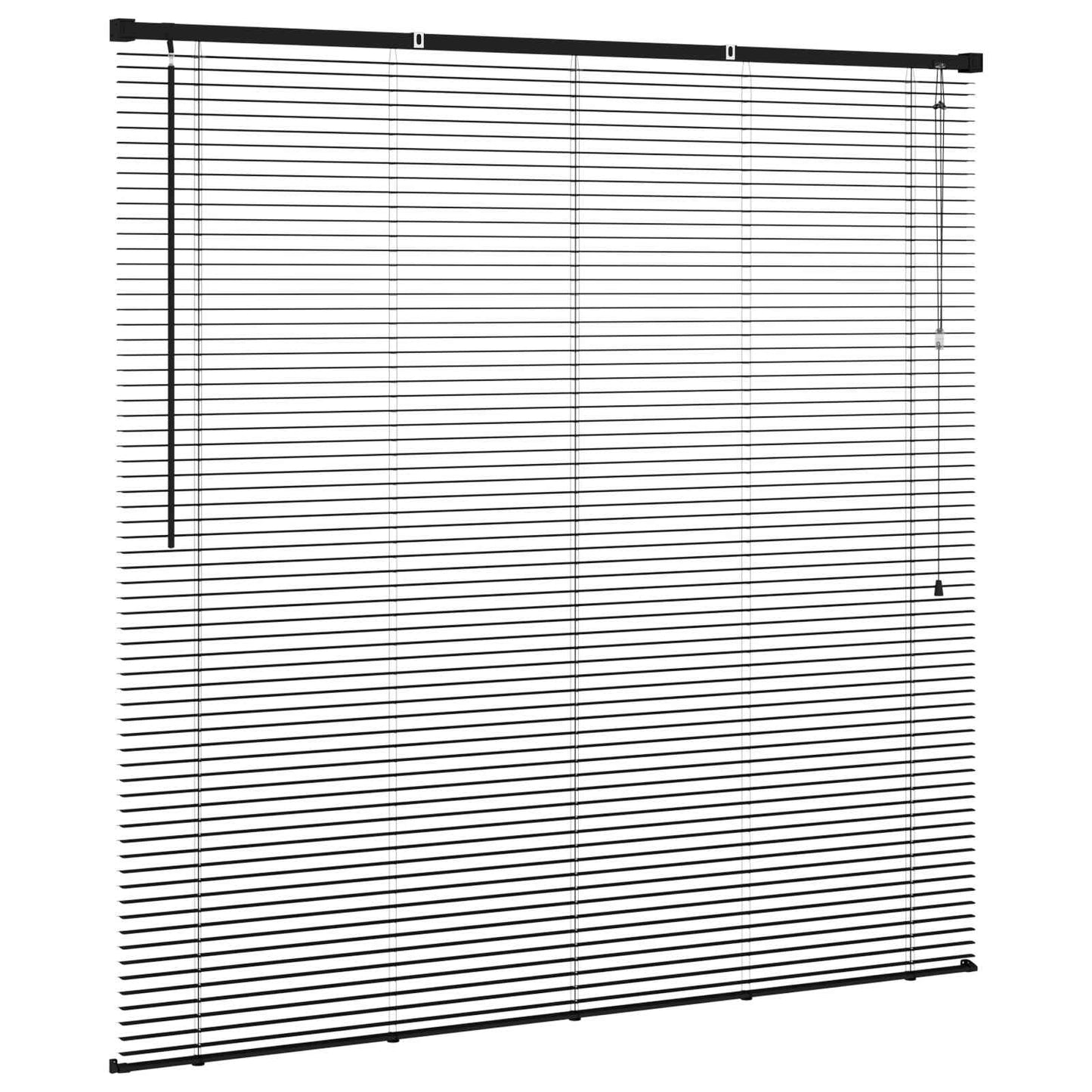 Venetian Blind Black 150 x 160 cm 25 mm PVC