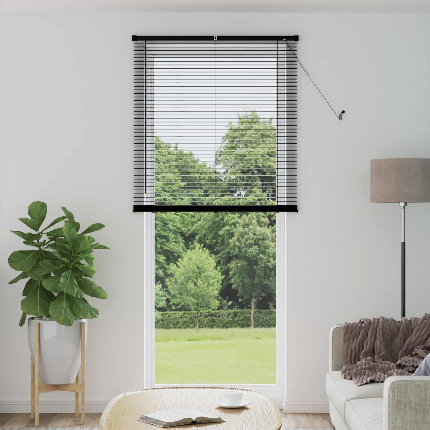 Venetian Blind Black 213 x 70 cm 25 mm PVC