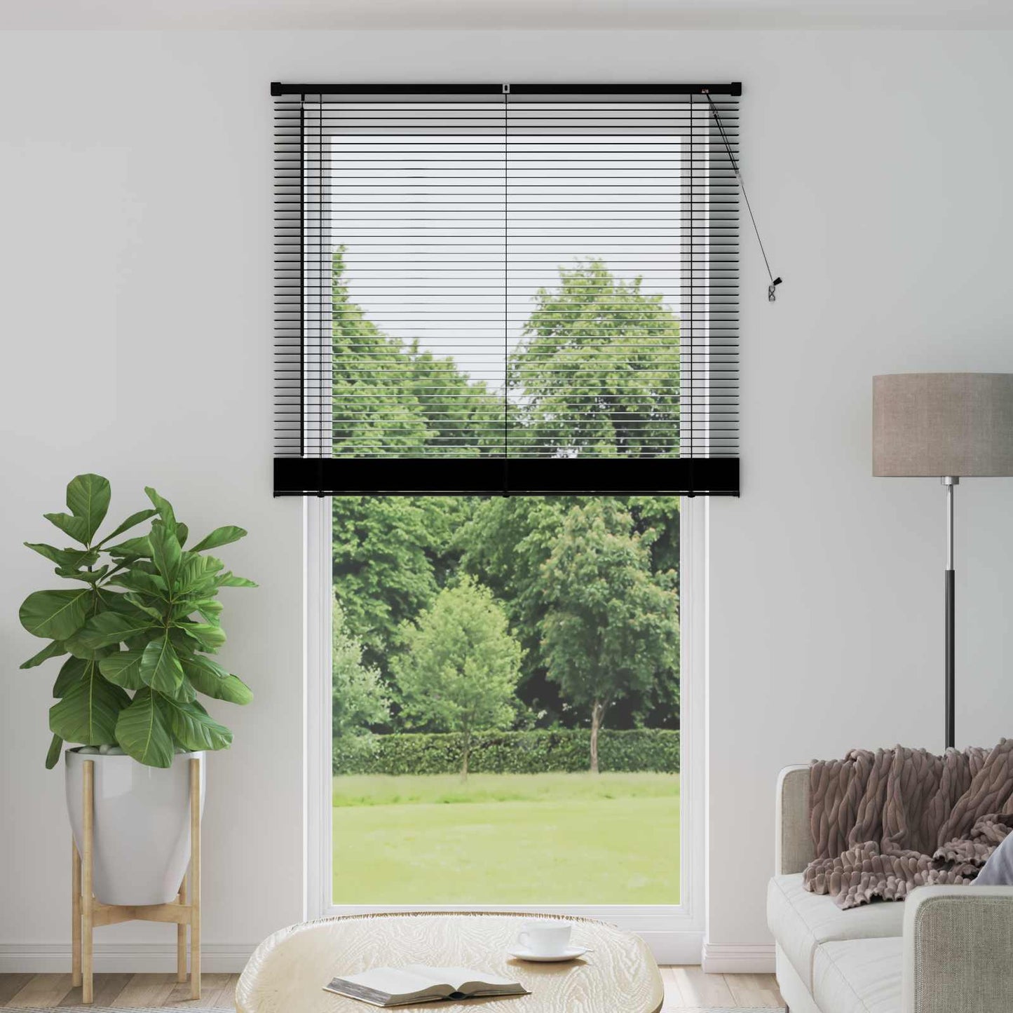 Venetian Blind Black 213 x 110 cm 25 mm PVC