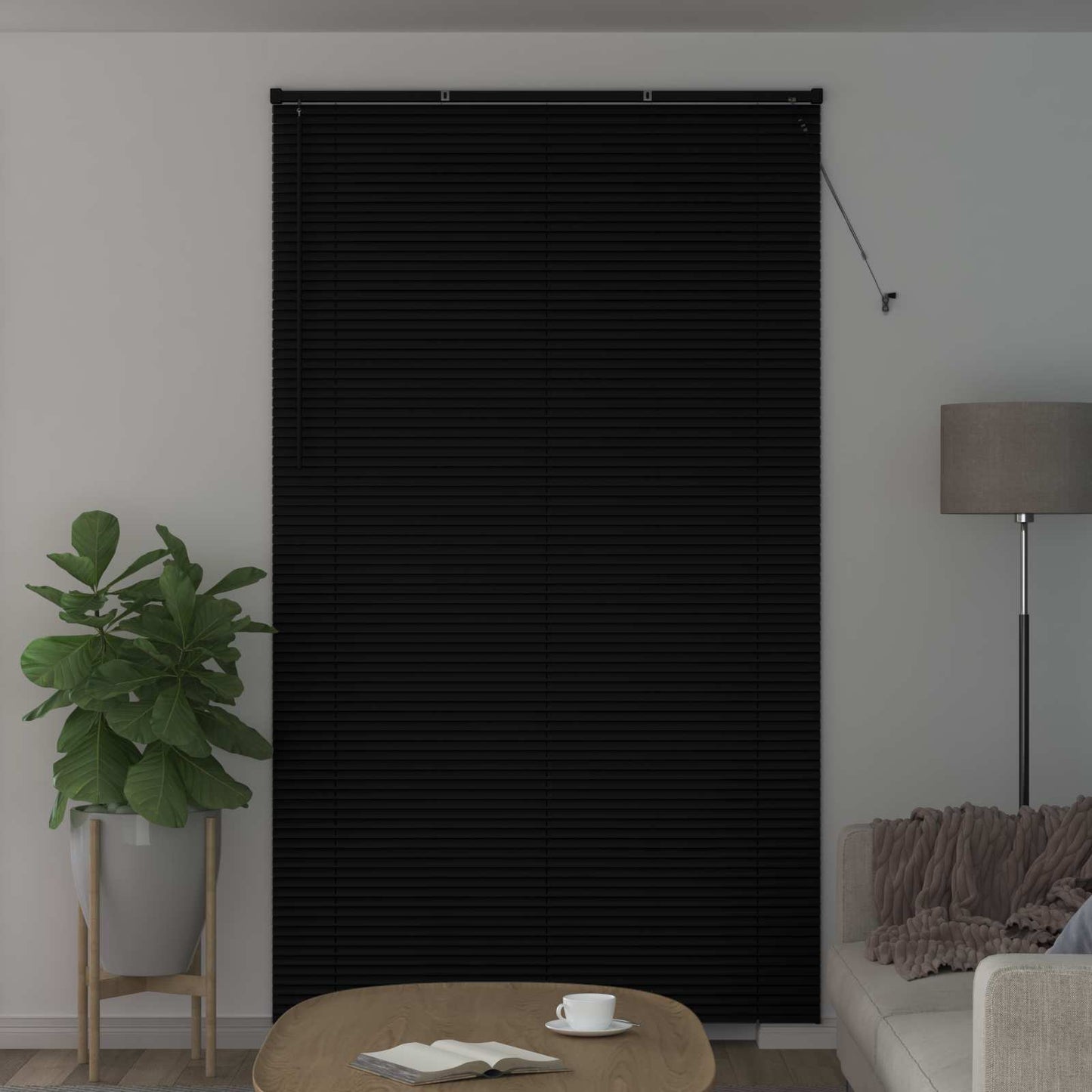 Venetian Blind Black 213 x 150 cm 25 mm PVC