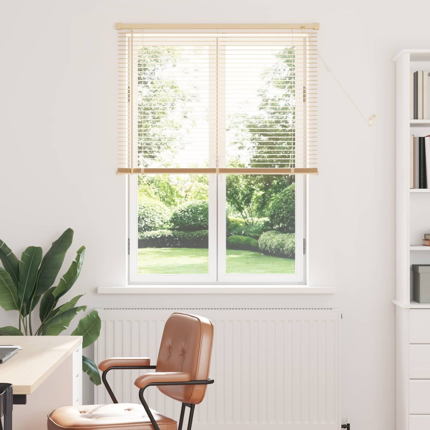 Venetian Blind Light Brown with Pattern 150 x 70 cm 25 mm PVC