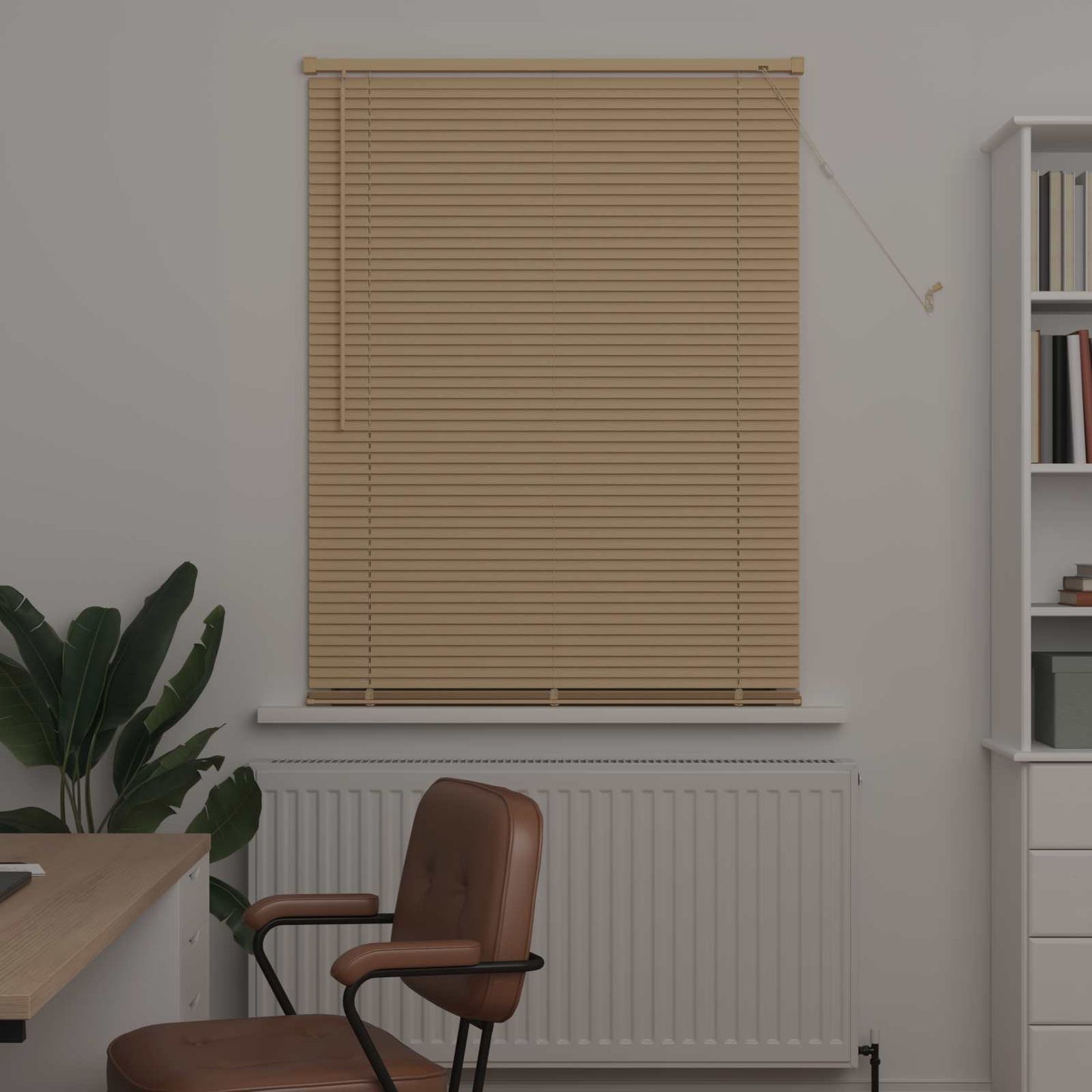Venetian Blind Light Brown with Pattern 150 x 80 cm 25 mm PVC
