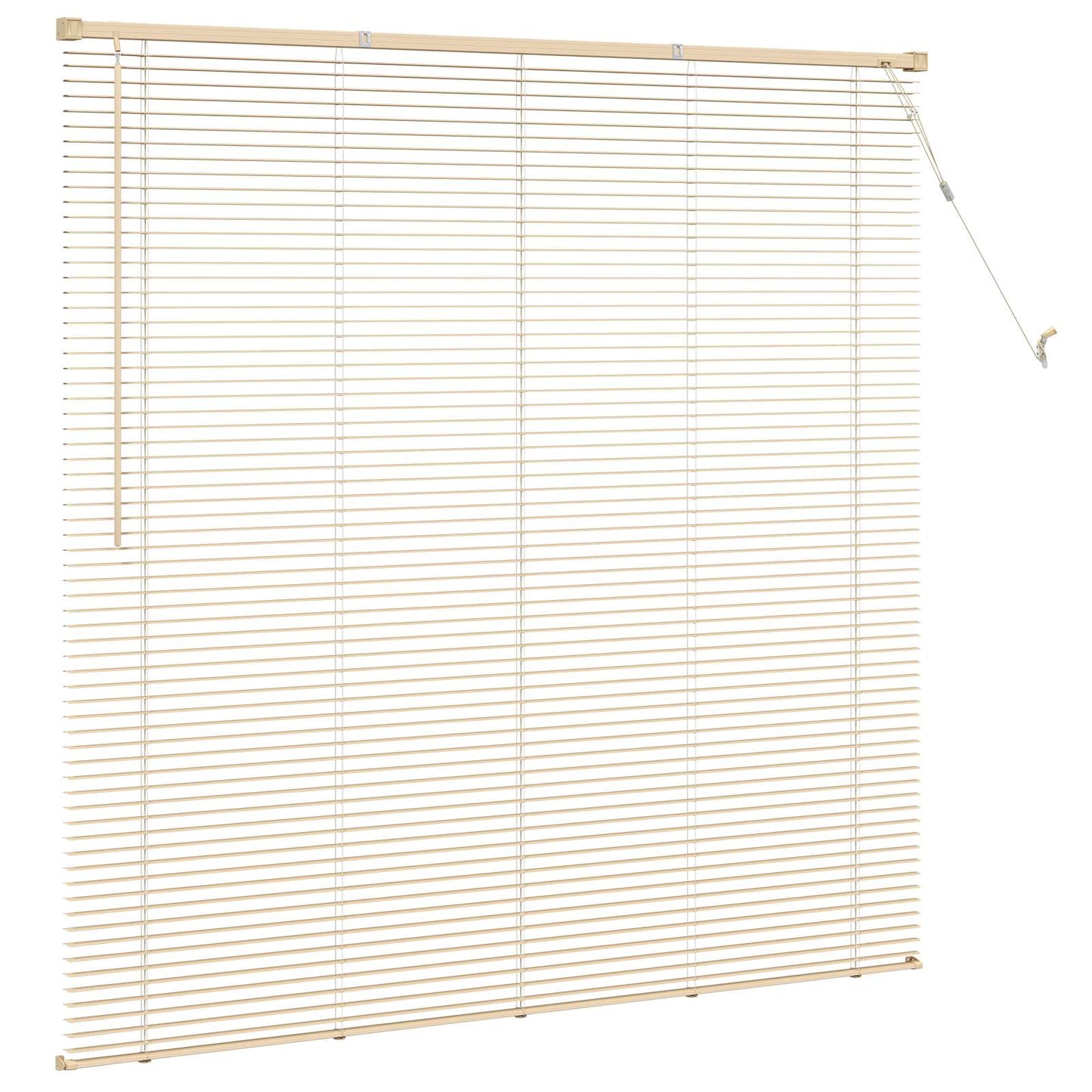 Venetian Blind Light Brown with Pattern 150 x 150 cm 25 mm PVC