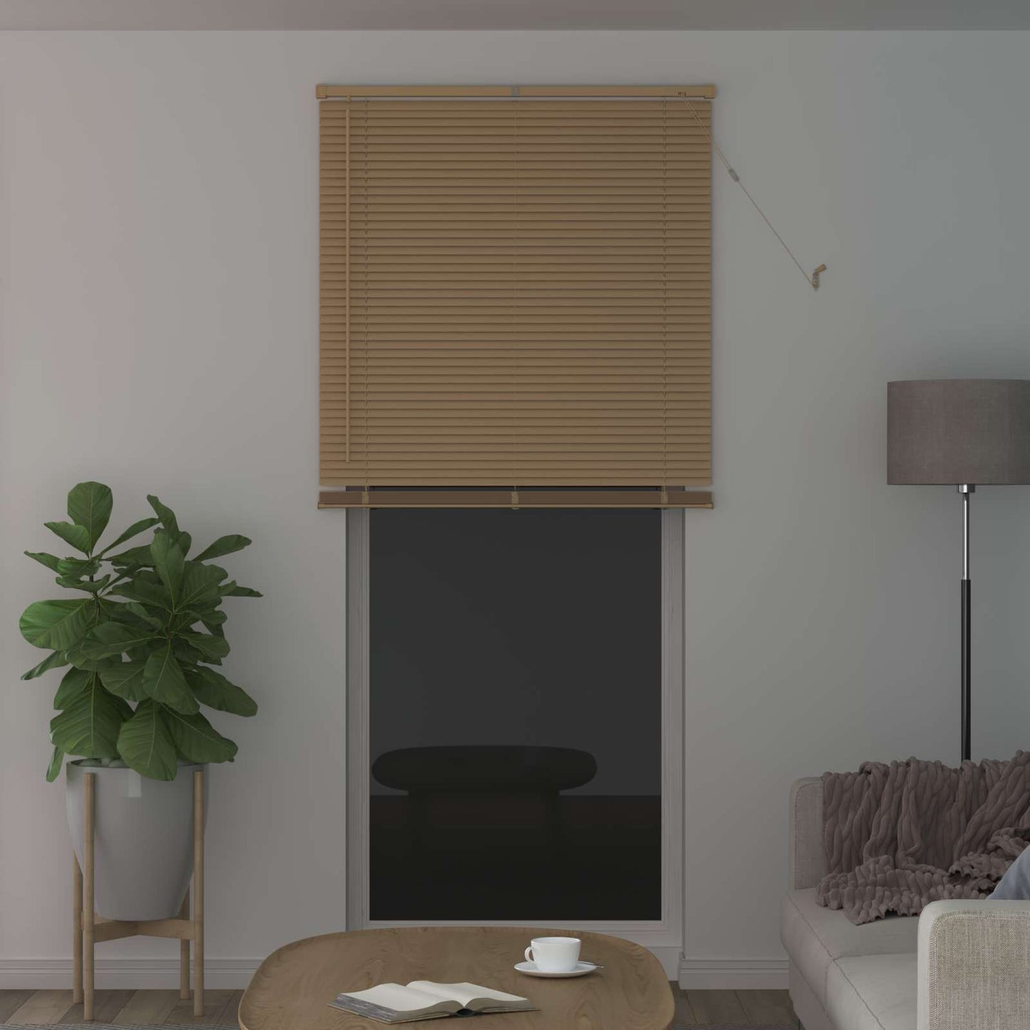 Venetian Blind Light Brown with Pattern 213 x 80 cm 25 mm PVC
