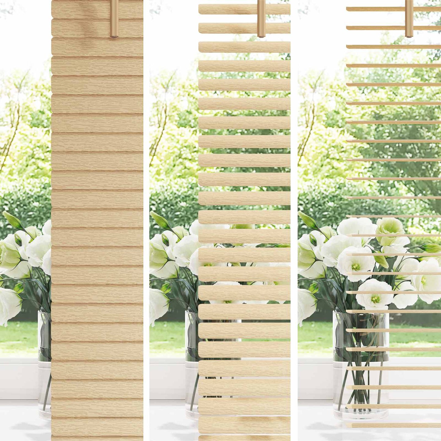 Venetian Blind Light Brown with Pattern 213 x 130 cm 25 mm PVC