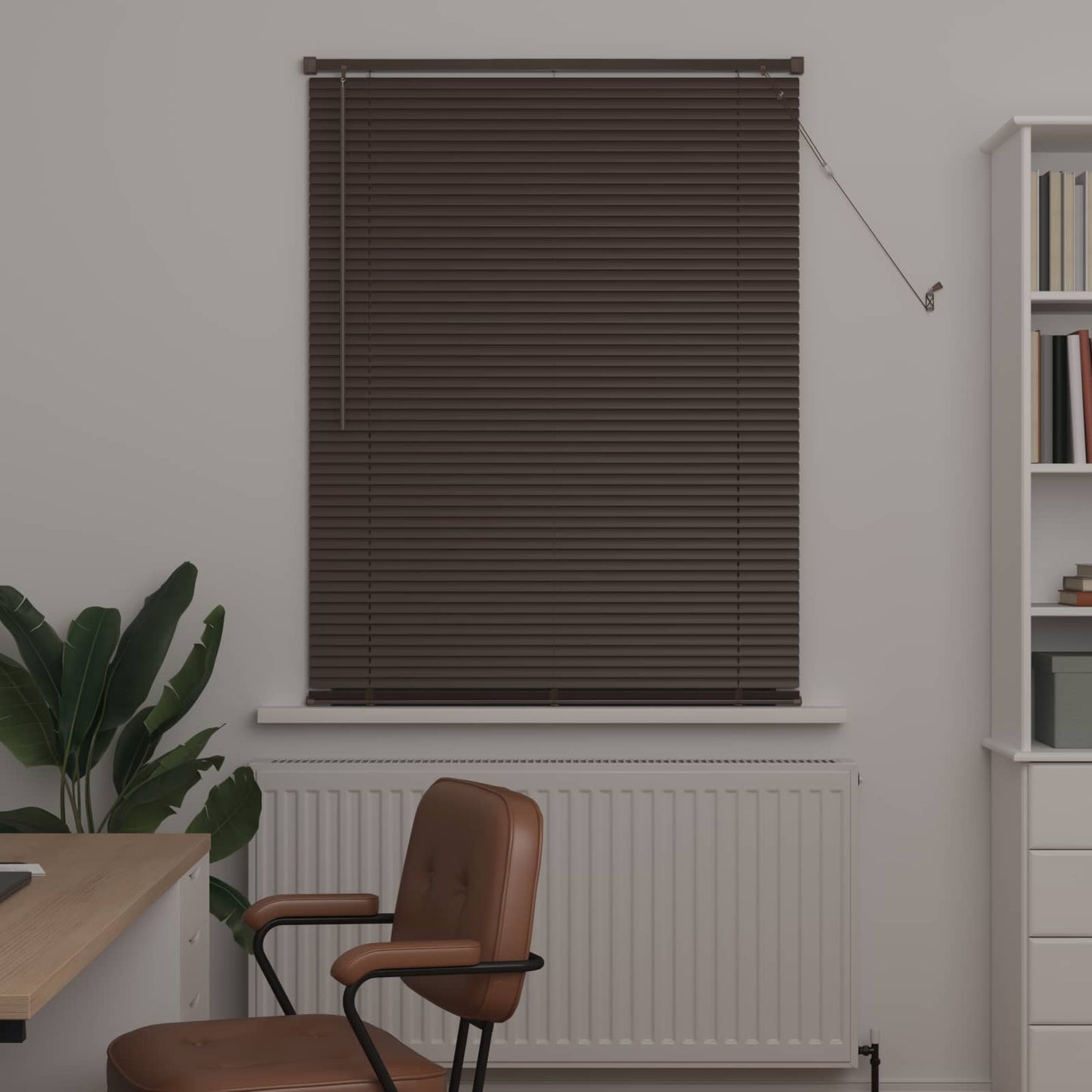 Venetian Blind Dark Brown with Pattern 150 x 80 cm 25 mm PVC