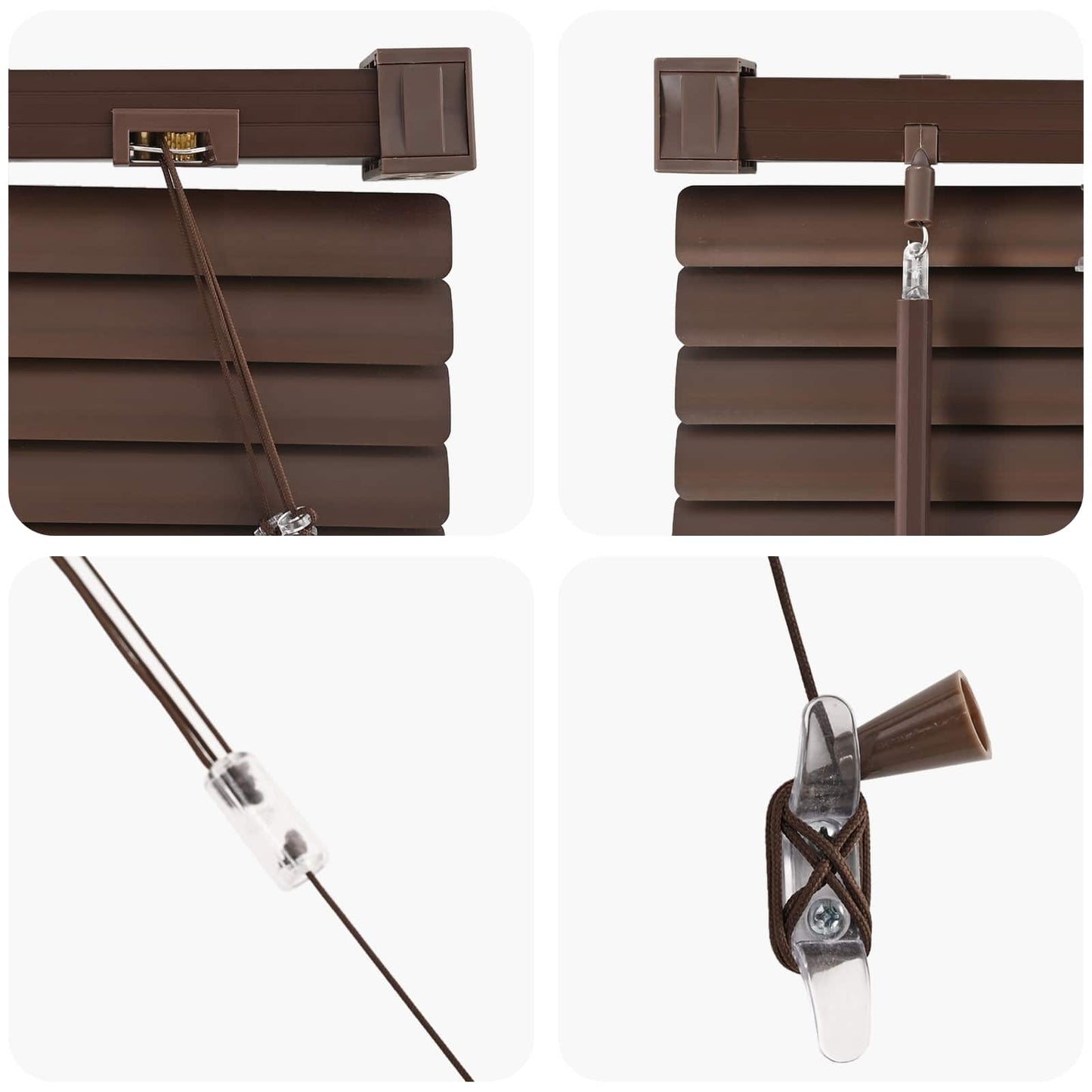 Venetian Blind Dark Brown with Pattern 150 x 110 cm PVC