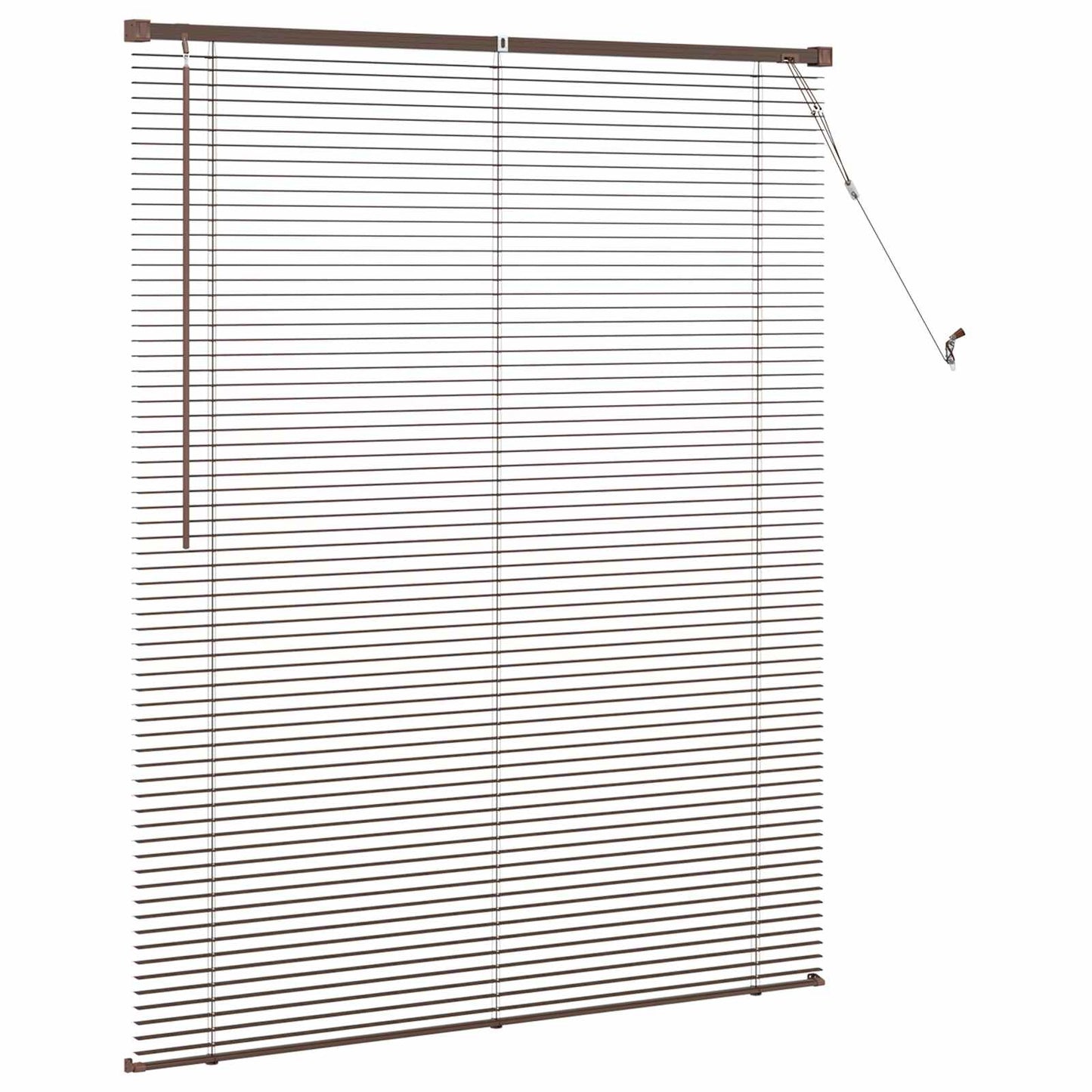 Venetian Blind Dark Brown with Pattern 150 x 110 cm PVC