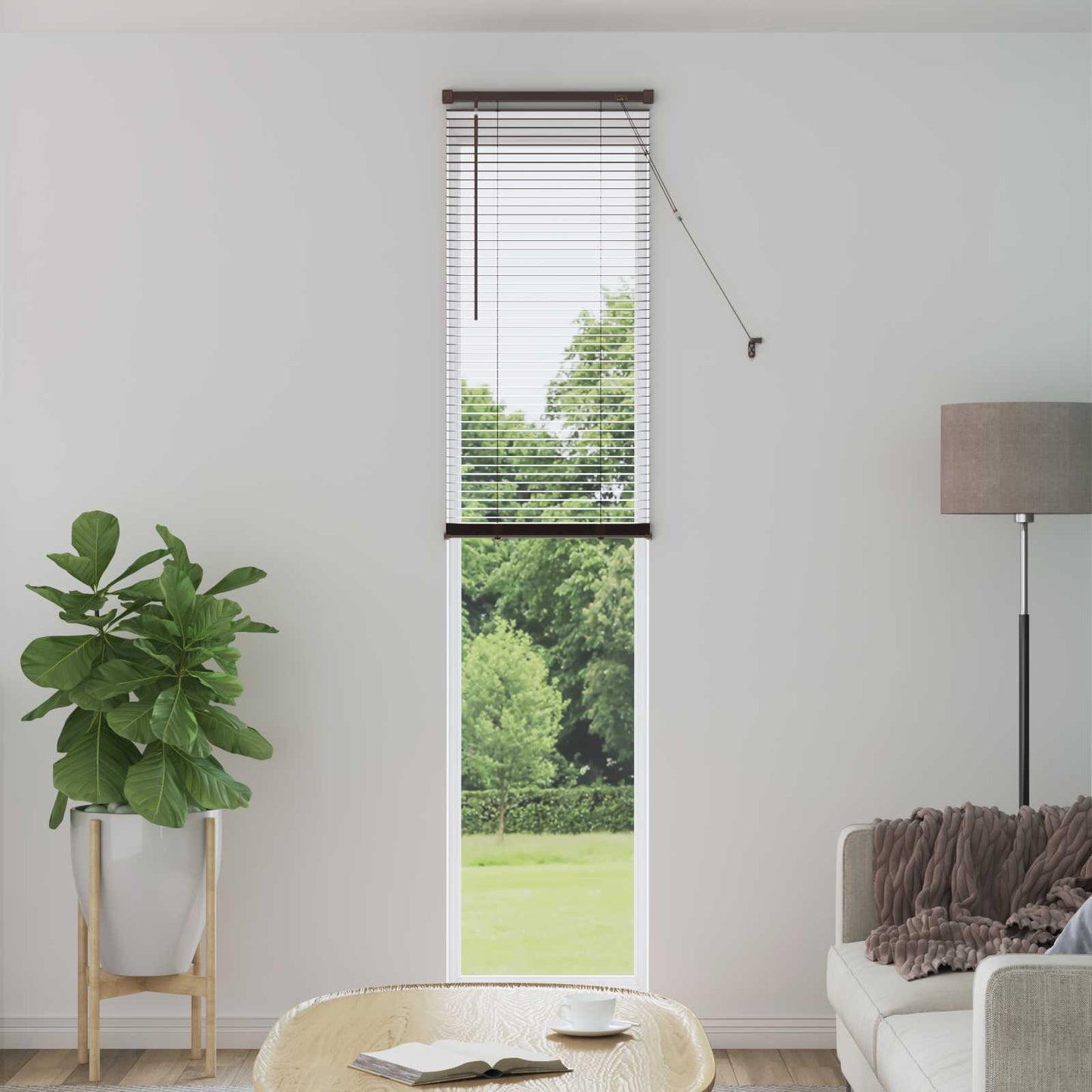 Venetian Blind Dark Brown with Pattern 213 x 40 cm 25 mm PVC