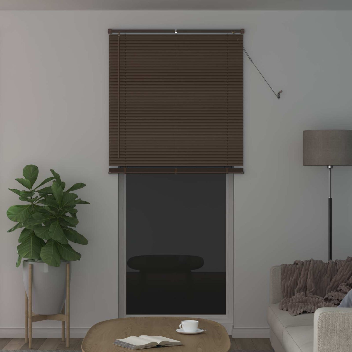 Venetian Blind Dark Brown with Pattern 213 x 100 cm PVC