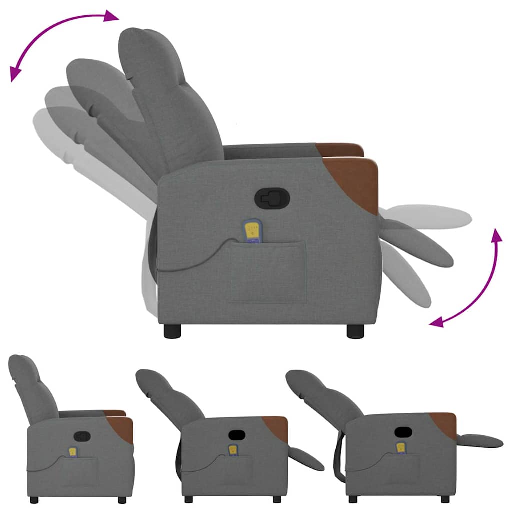 Massage Recliner Chair Dark grey 69 x 86 x 100 cm Fabric