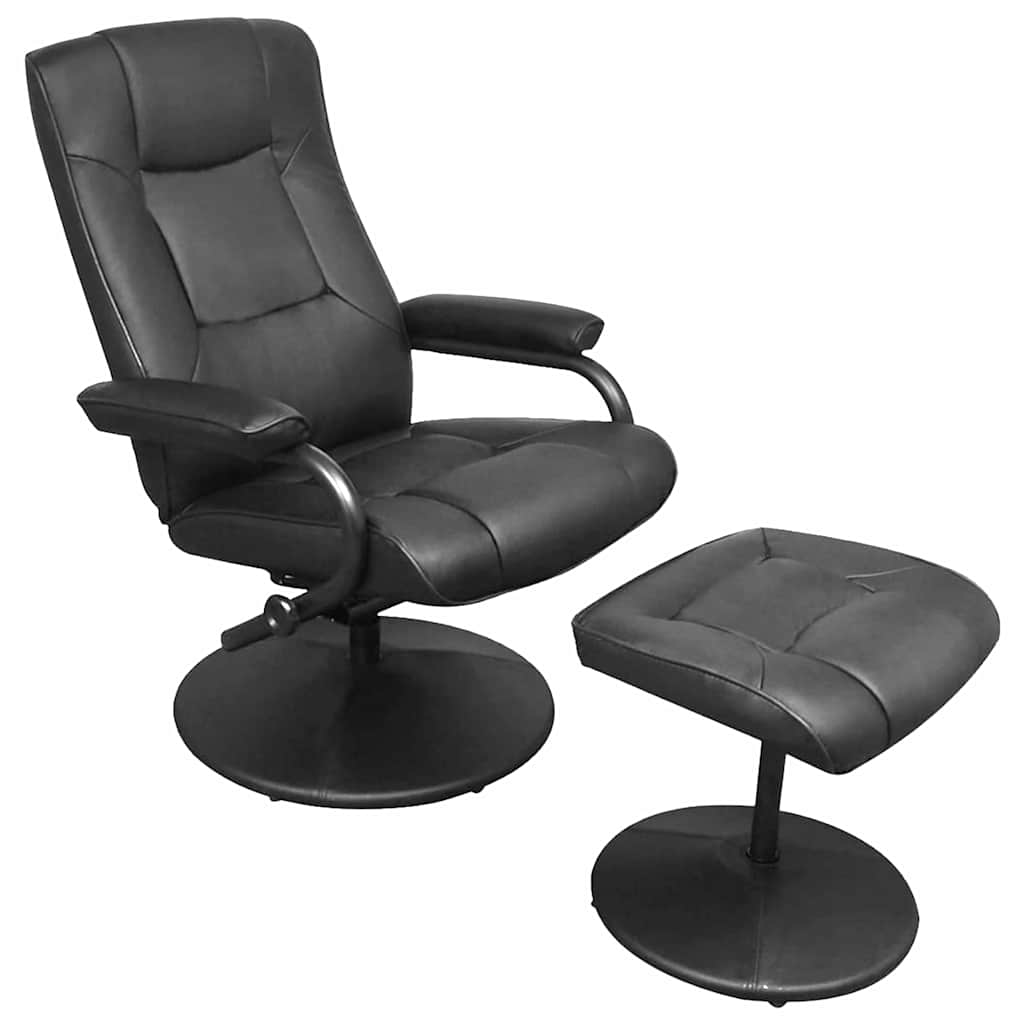 Recliner Chair Black Faux leather