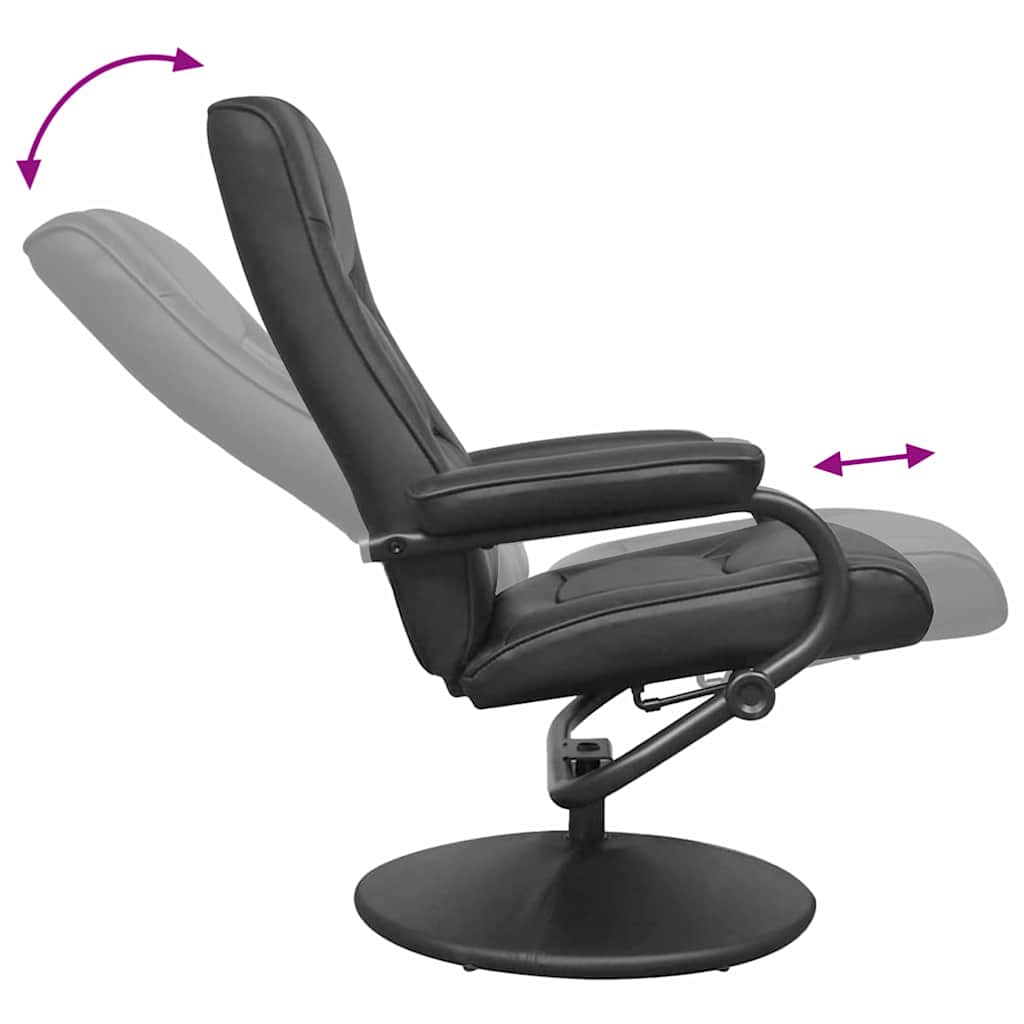 Recliner Chair Black Faux leather
