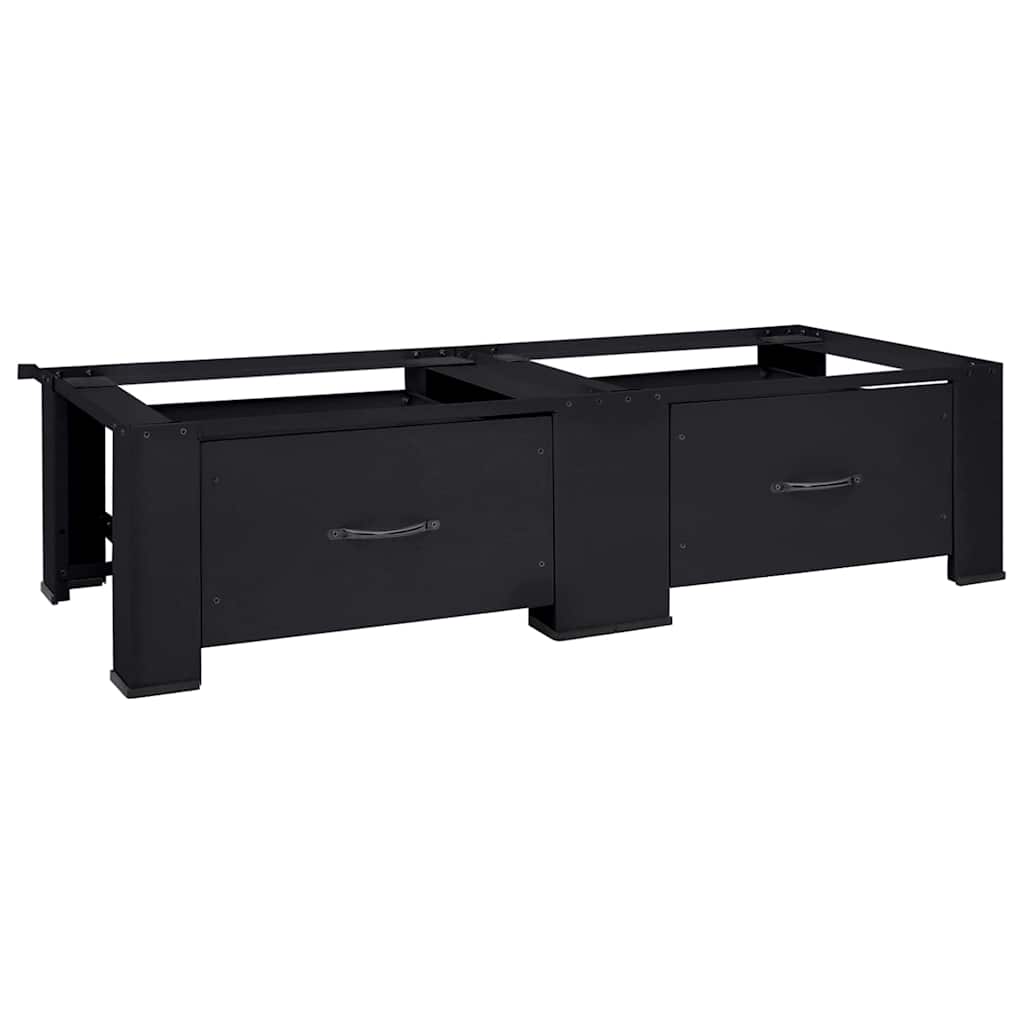 Washing Machine Pedestal 2 pcs Black 127 x 54.5 x 32.5 cm Steel