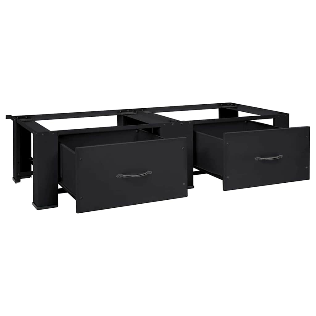 Washing Machine Pedestal 2 pcs Black 127 x 54.5 x 32.5 cm Steel