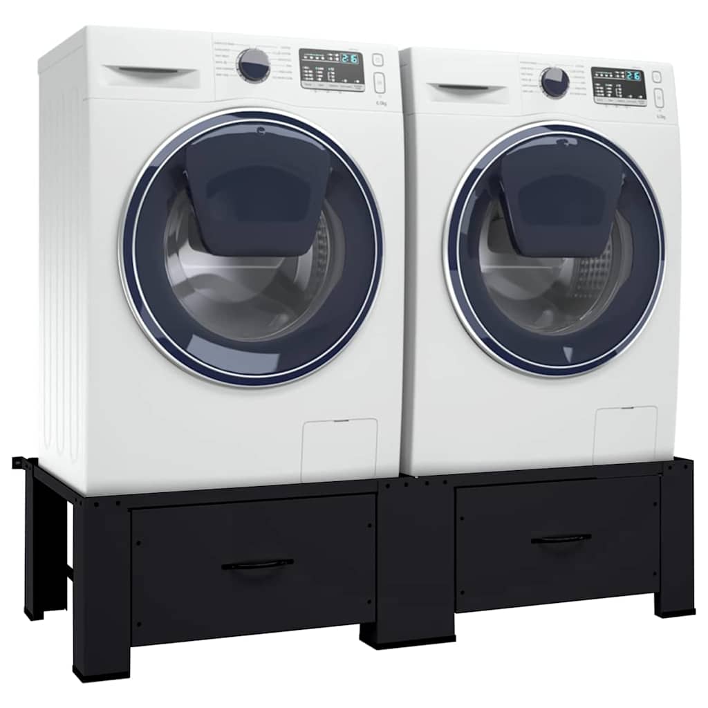 Washing Machine Pedestal 2 pcs Black 127 x 54.5 x 32.5 cm Steel