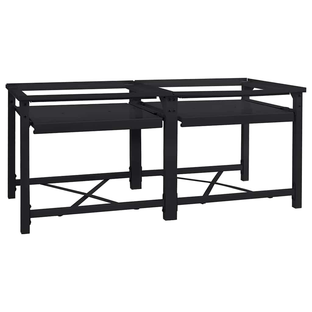 Washing Machine Pedestal 2 pcs Black 120 x 56 x 52 cm Steel