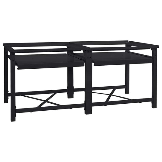 Washing Machine Pedestal 2 pcs Black 120 x 56 x 52 cm Steel