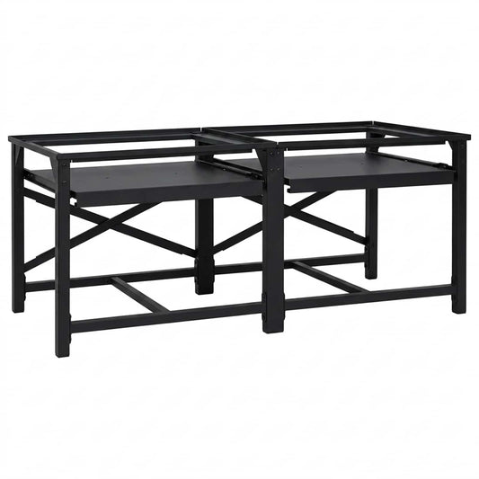 Washing Machine Pedestal 2 pcs Black 120 x 56 x 52 cm Steel