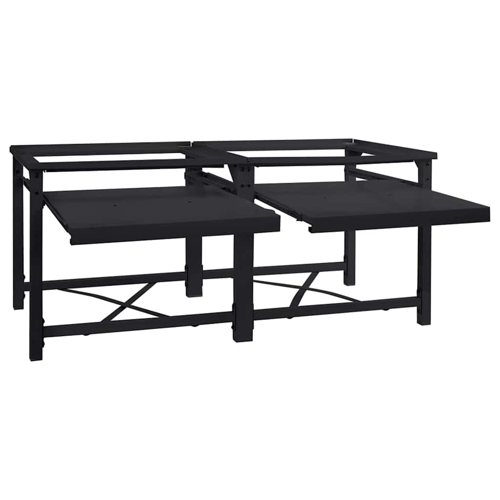 Washing Machine Pedestal 2 pcs Black 120 x 56 x 52 cm Steel