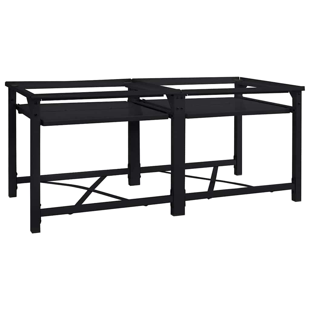 Washing Machine Pedestal 2 pcs Black 120 x 56 x 52 cm Steel