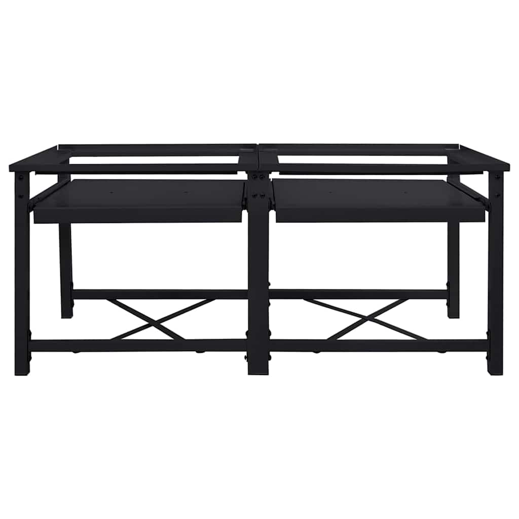 Washing Machine Pedestal 2 pcs Black 120 x 56 x 52 cm Steel