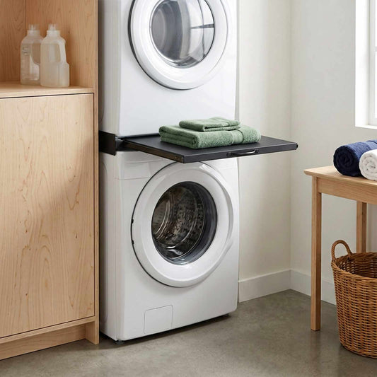 Washing Machine Intermediate Shelf Black 60 x 60 x 8 cm Steel
