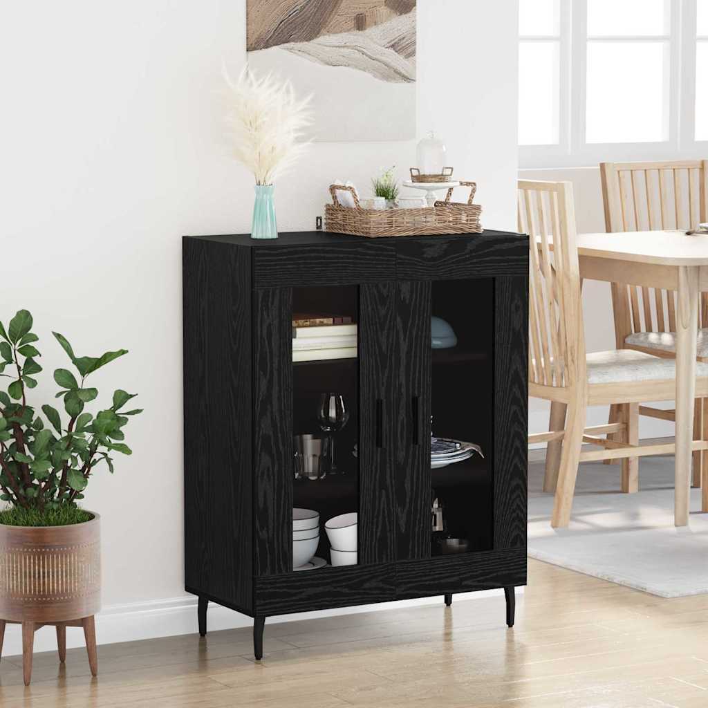 Sideboard Black Oak 69.5 x 34 x 90 cm Engineered Wood