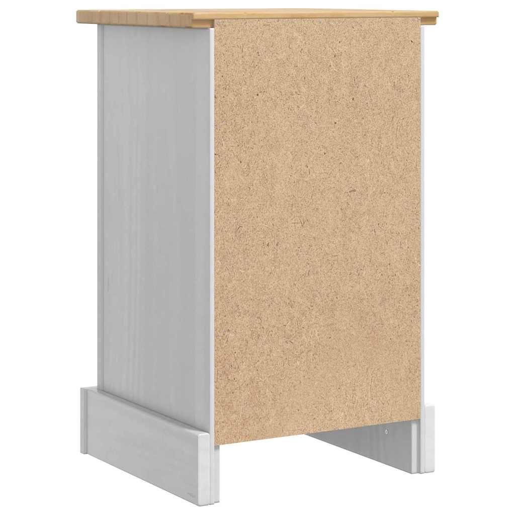 Bedside Table Corona White 35 x 32.5 x 58 cm Solid Pine Wood