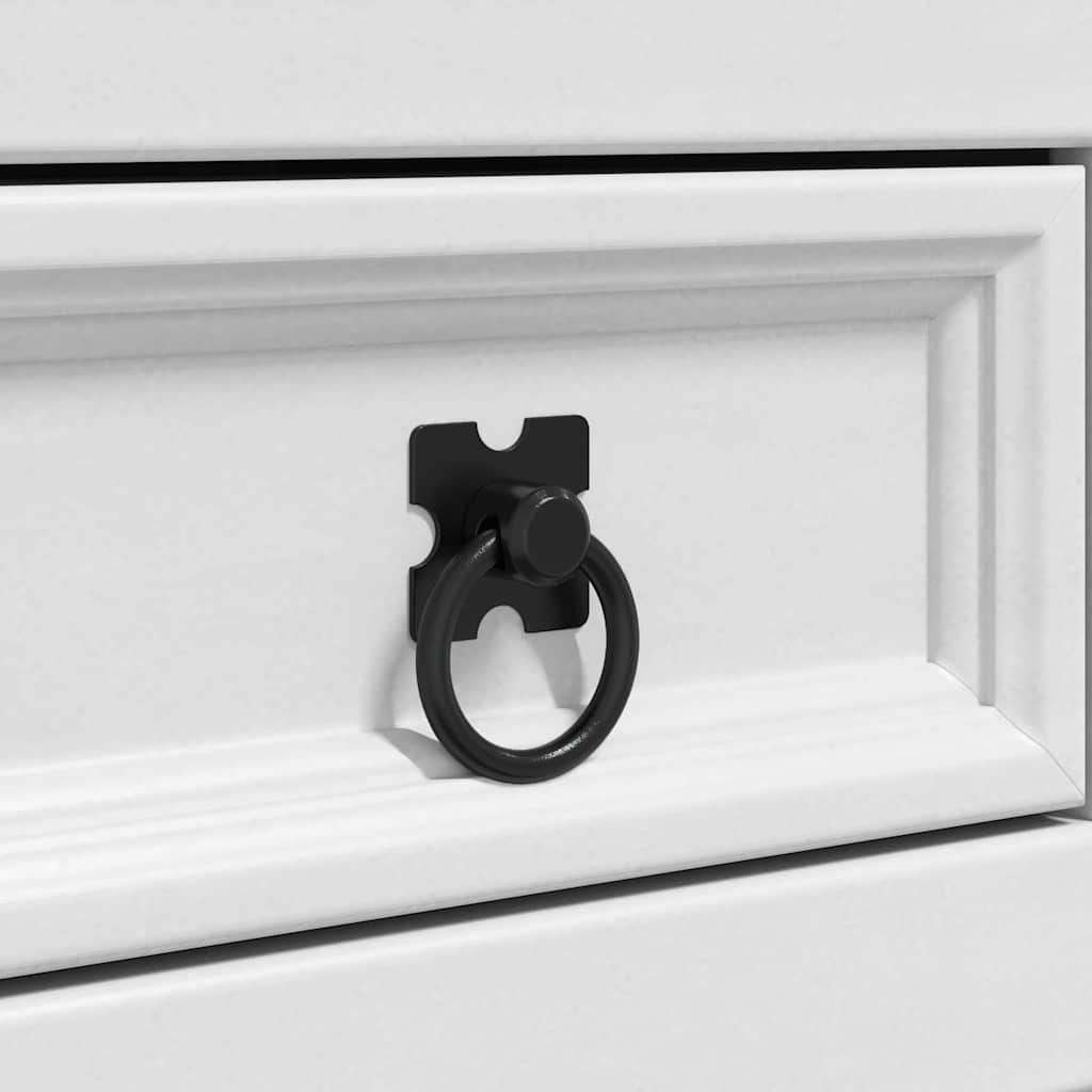 Bedside Table Corona White 35 x 32.5 x 74 cm Solid Pine Wood