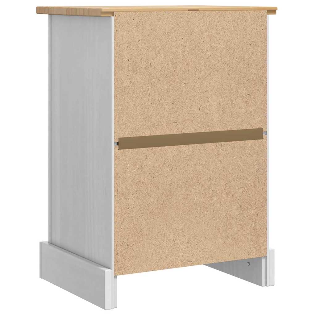 Bedside Table Corona White 45 x 35 x 64 cm Solid Pine Wood
