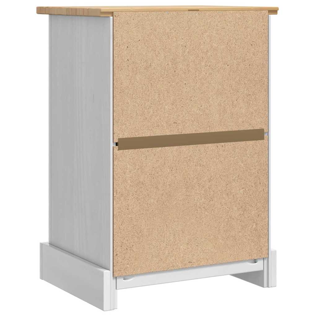 Bedside Table Corona White 45 x 35 x 64 cm Solid Pine Wood