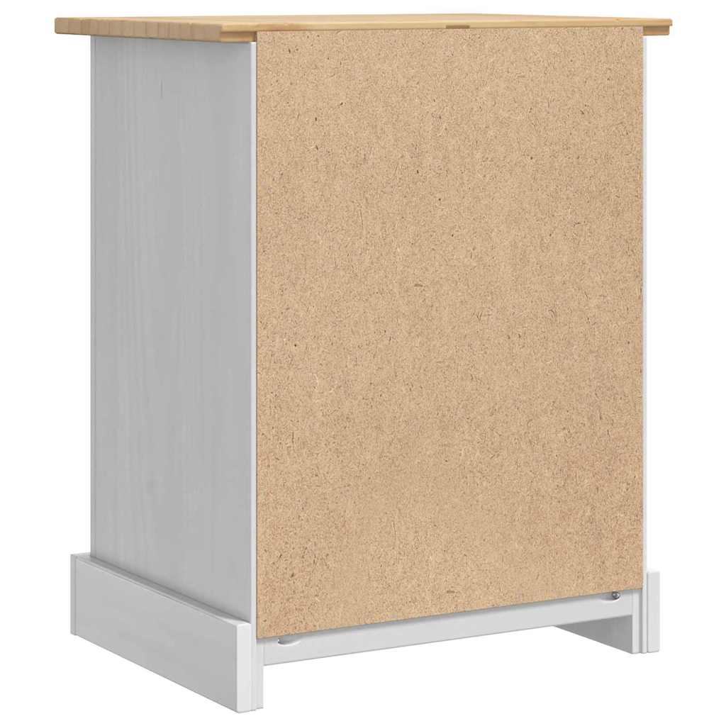 Bedside Table Corona White 53 x 39 x 66 cm Solid Pine Wood