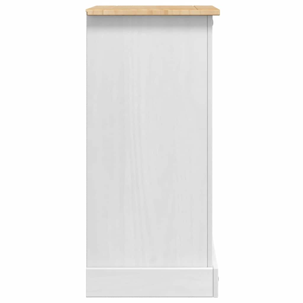 Bedside Table Corona White 53 x 39 x 84 cm Solid Pine Wood